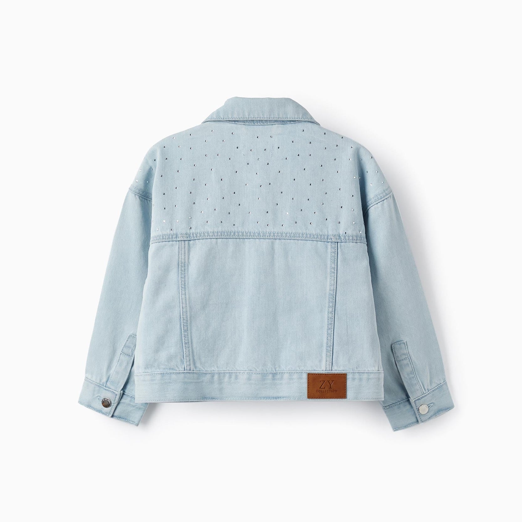 Cotton Denim Jacket with Sparkles for Girls 'Special Days', Light Blue