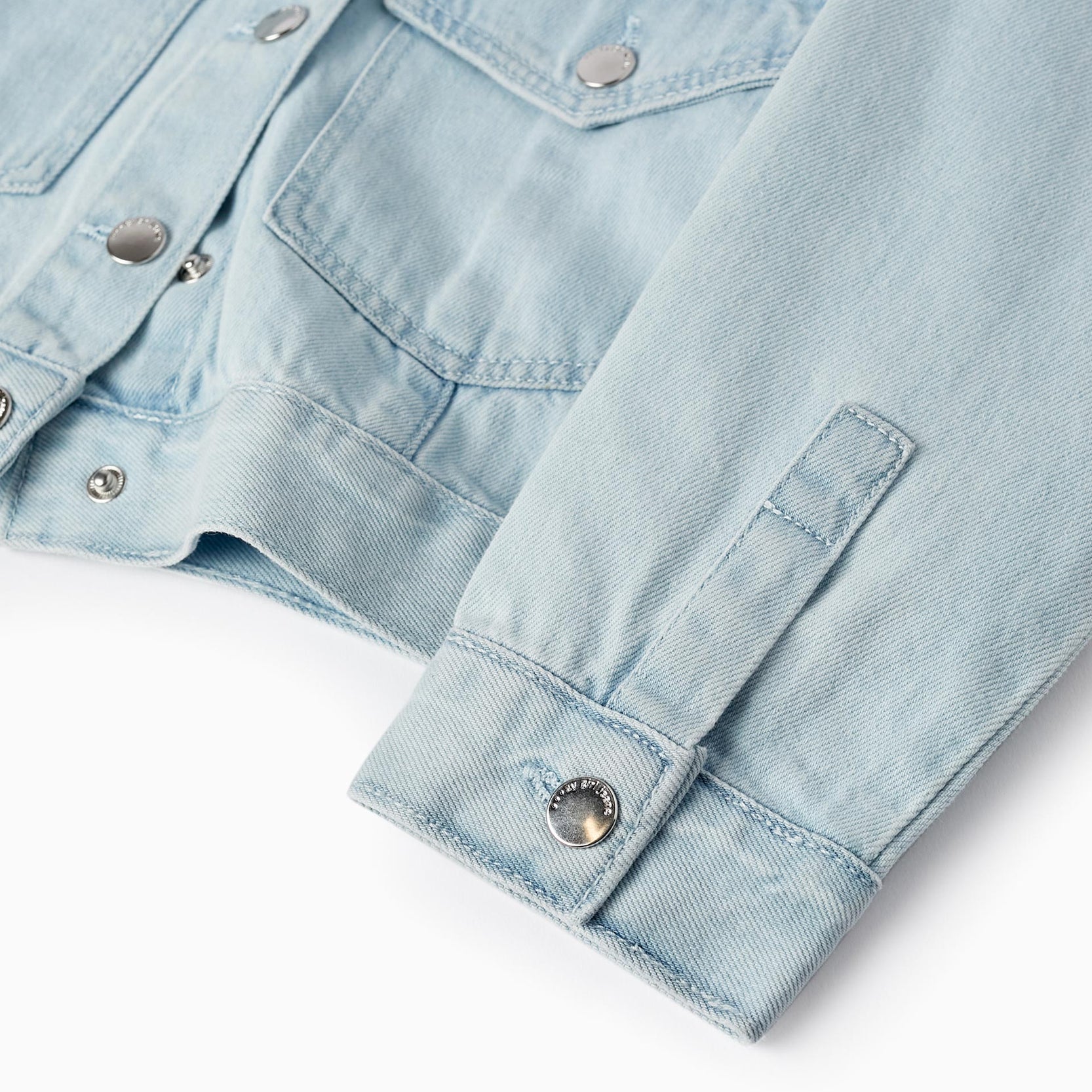 Cotton Denim Jacket with Sparkles for Girls 'Special Days', Light Blue