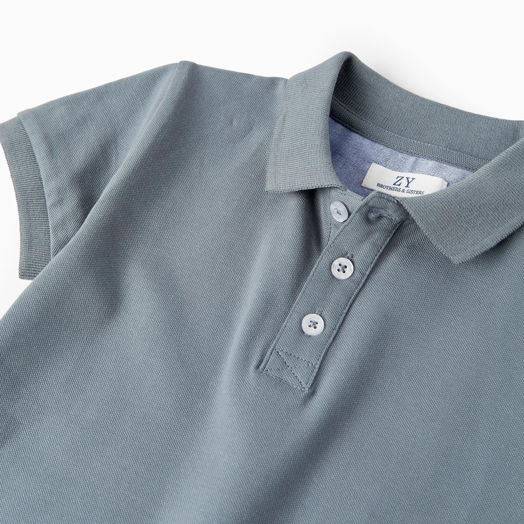 Short Sleeve Polo in Cotton Piqué for Boys 'B&S', Blue