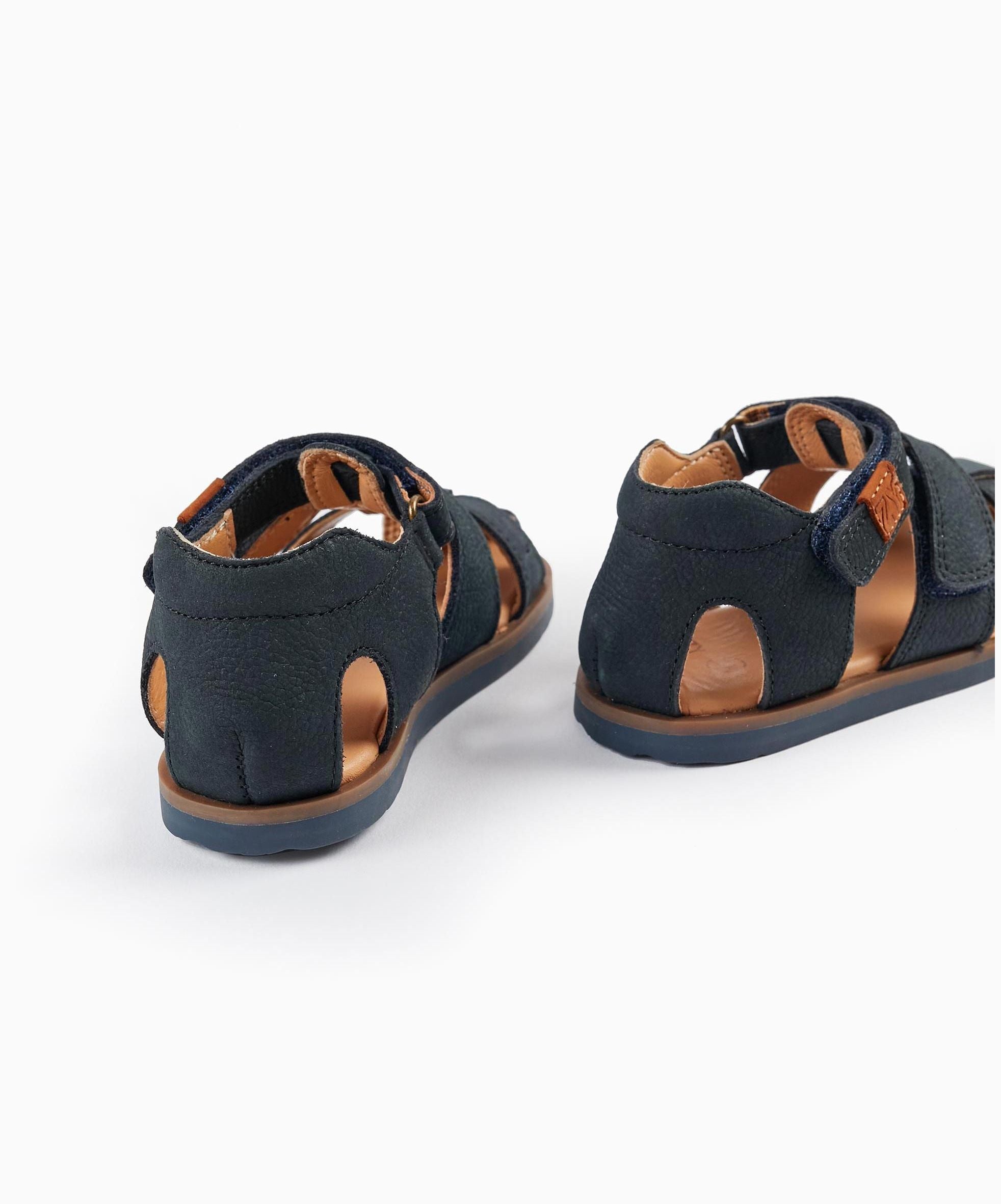 SANDAL IN LTH, DARK BLUE, 23