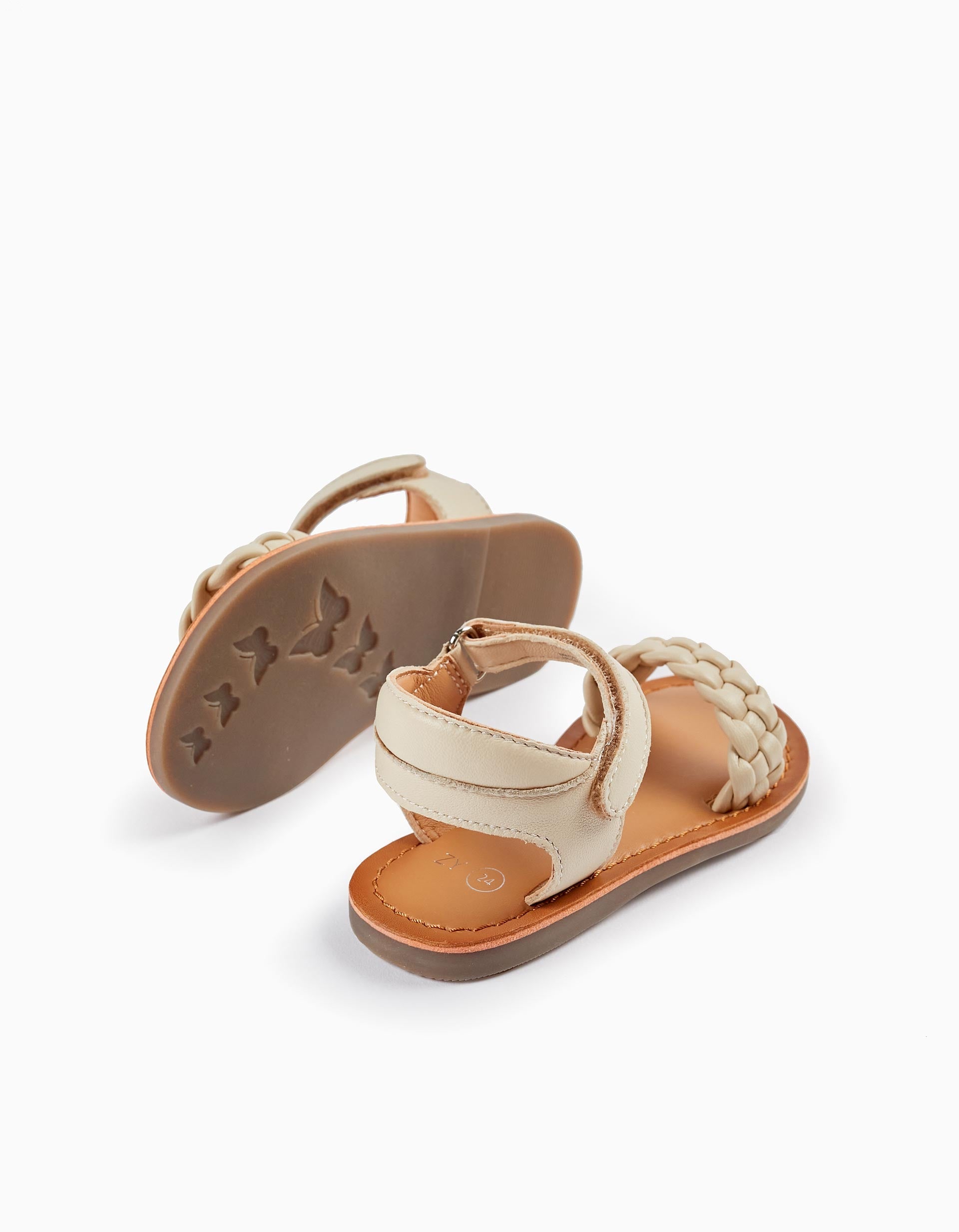 SANDAL LEATHER, WHITE, 20-SANDALS-BABY GIRL