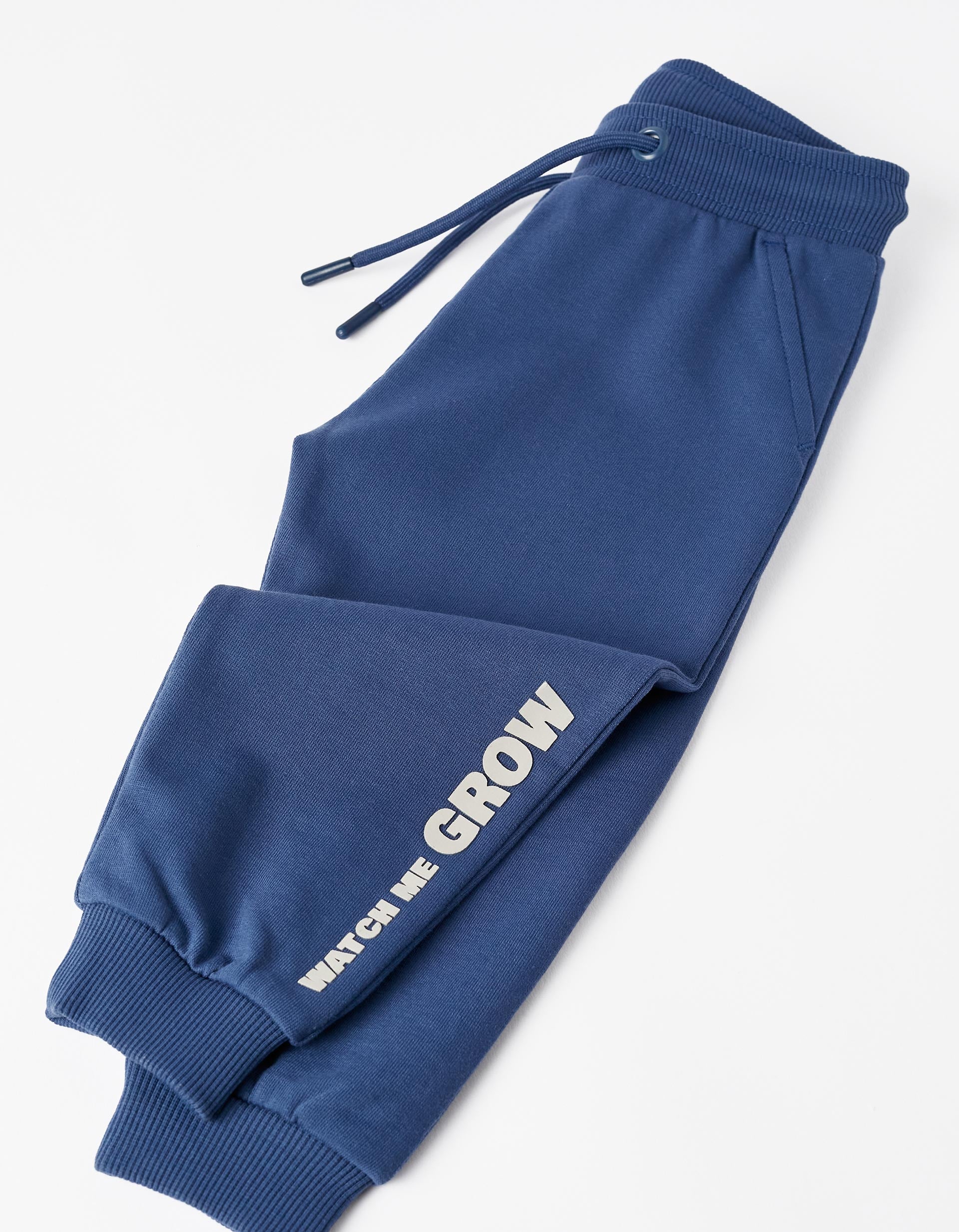 Joggers for Baby Boy 'Watch Me Grow', Dark Blue