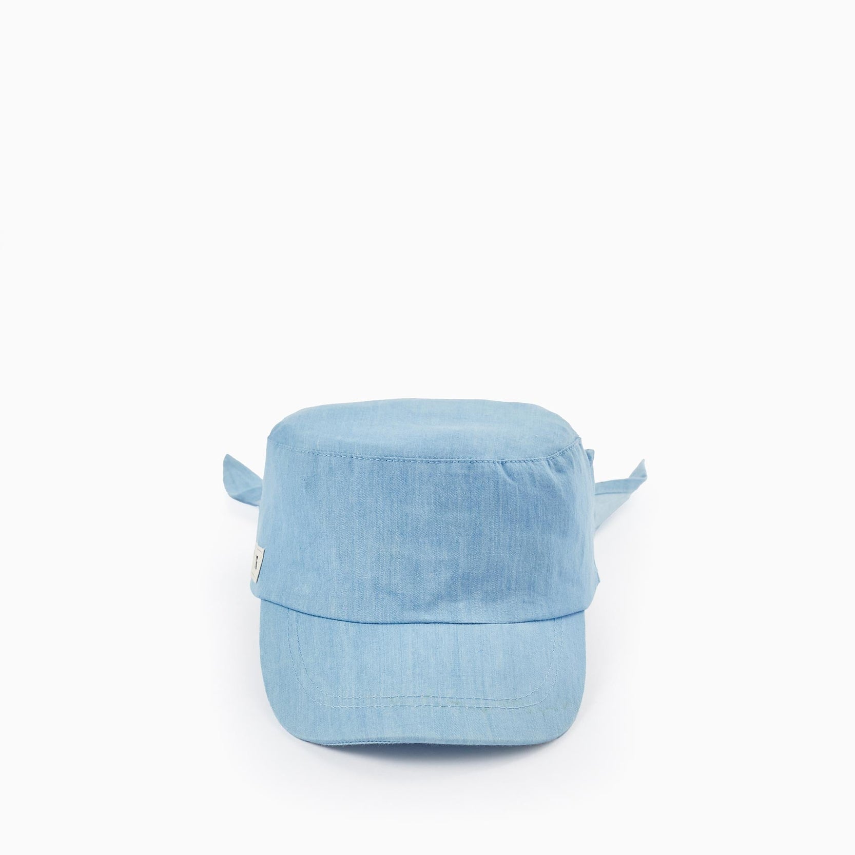 Cotton Cap with Ribbon for Girls, Blue