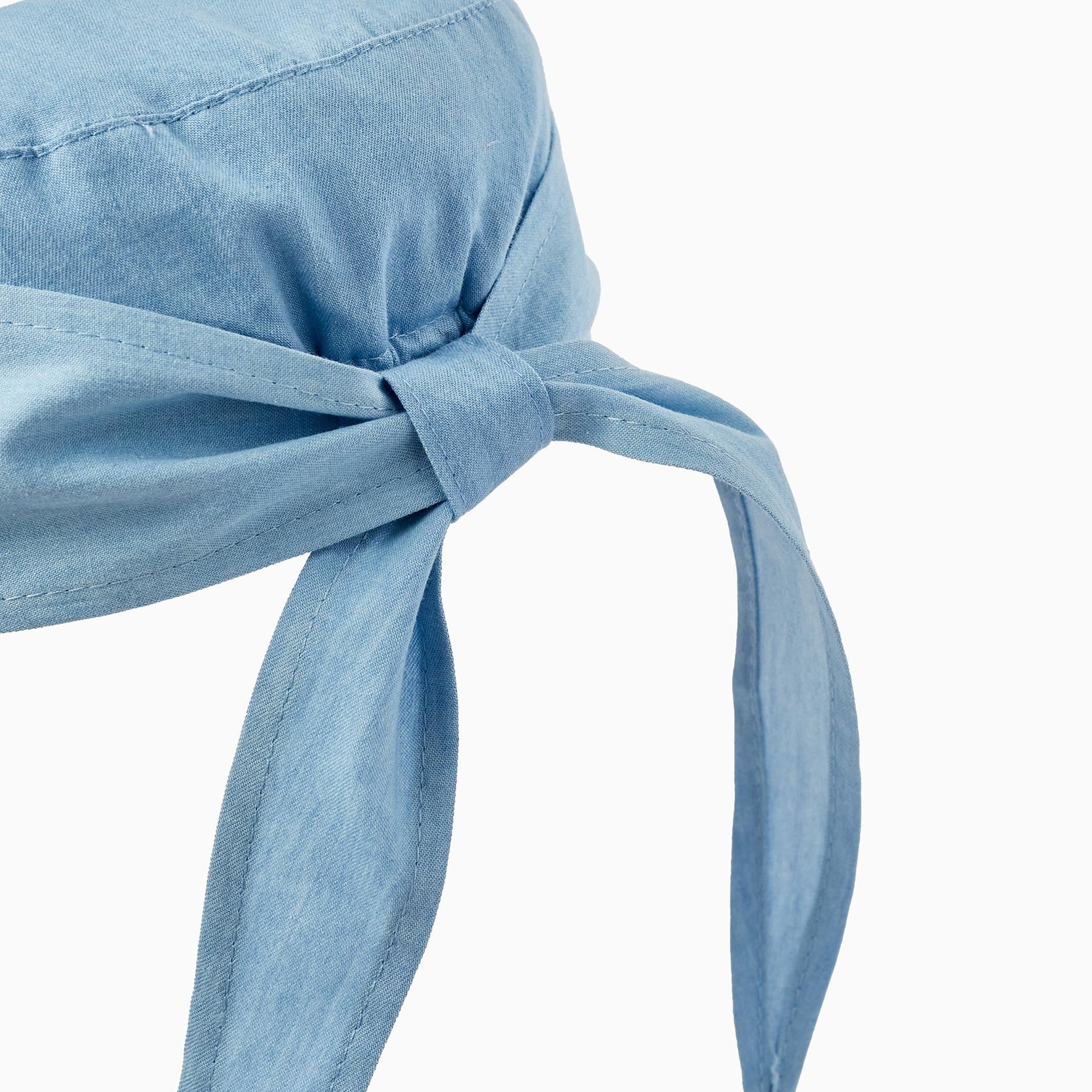 Cotton Cap with Ribbon for Girls, Blue