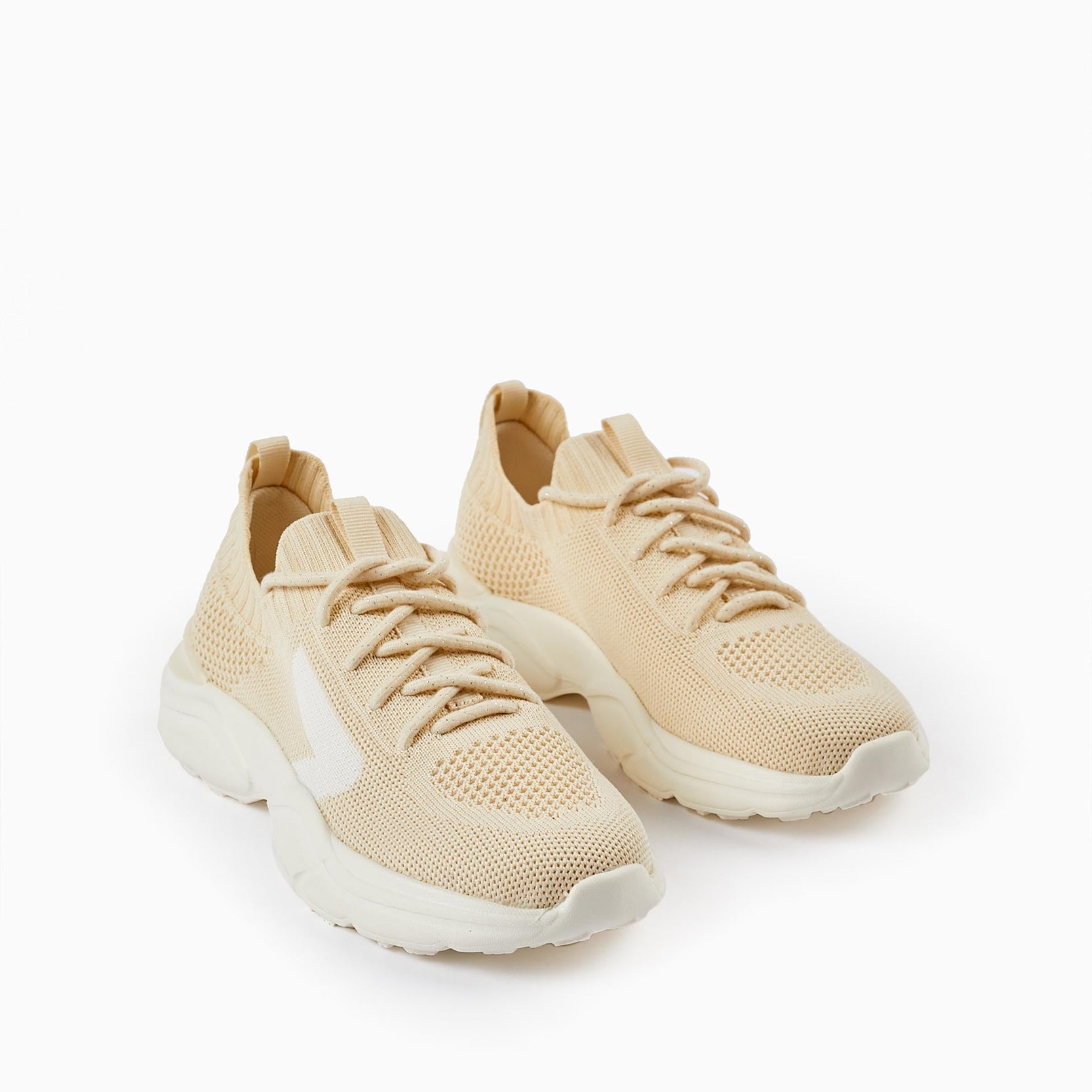 Sports Trainers in Mesh for Girls 'Superlight', Beige/White