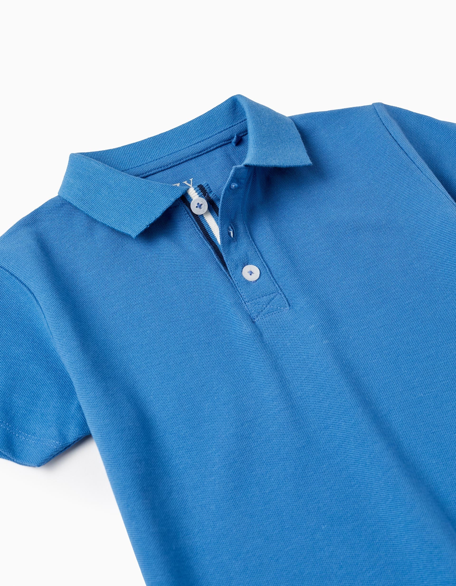 Cotton Piqué Polo for Boys, Blue