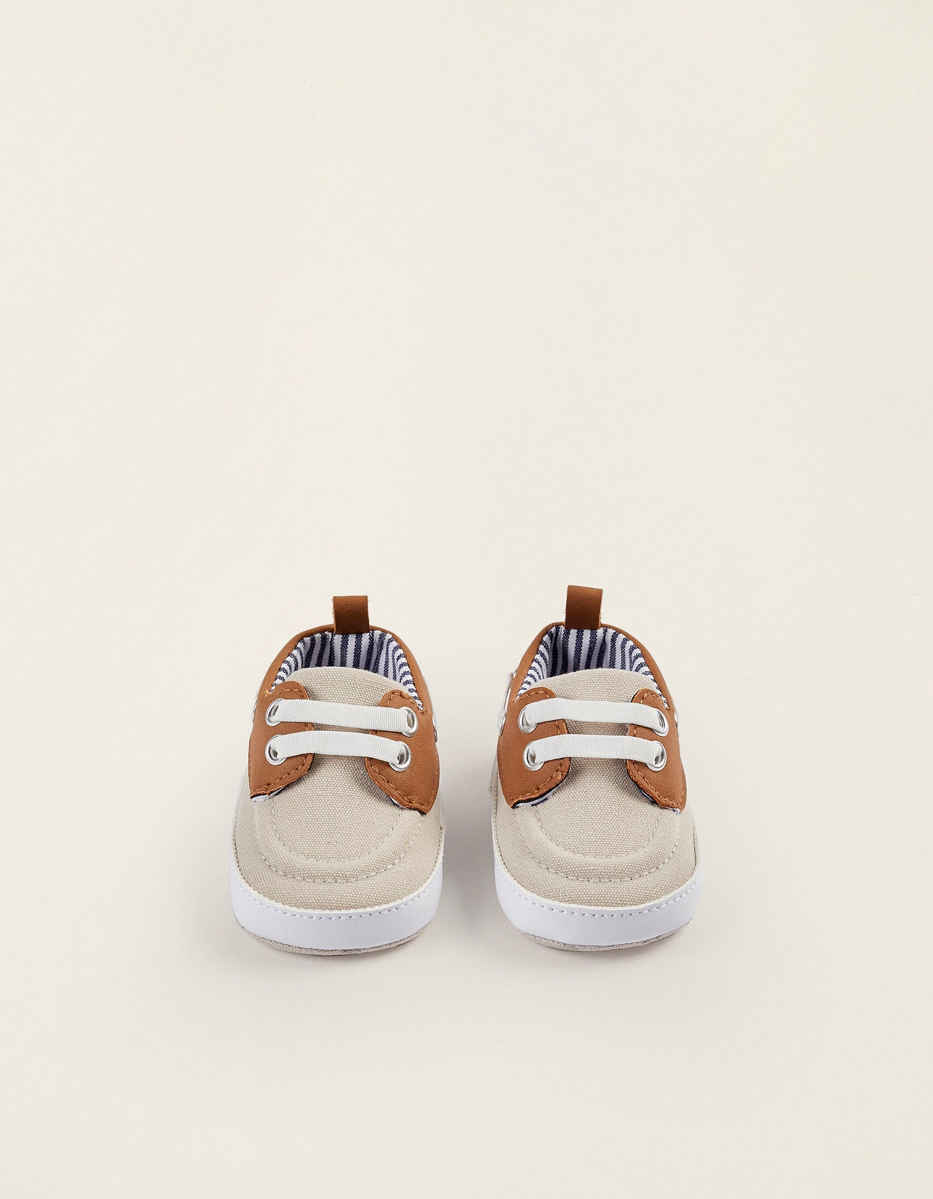 Deck Shoes for Newborn Boys, Brown/Light Grey