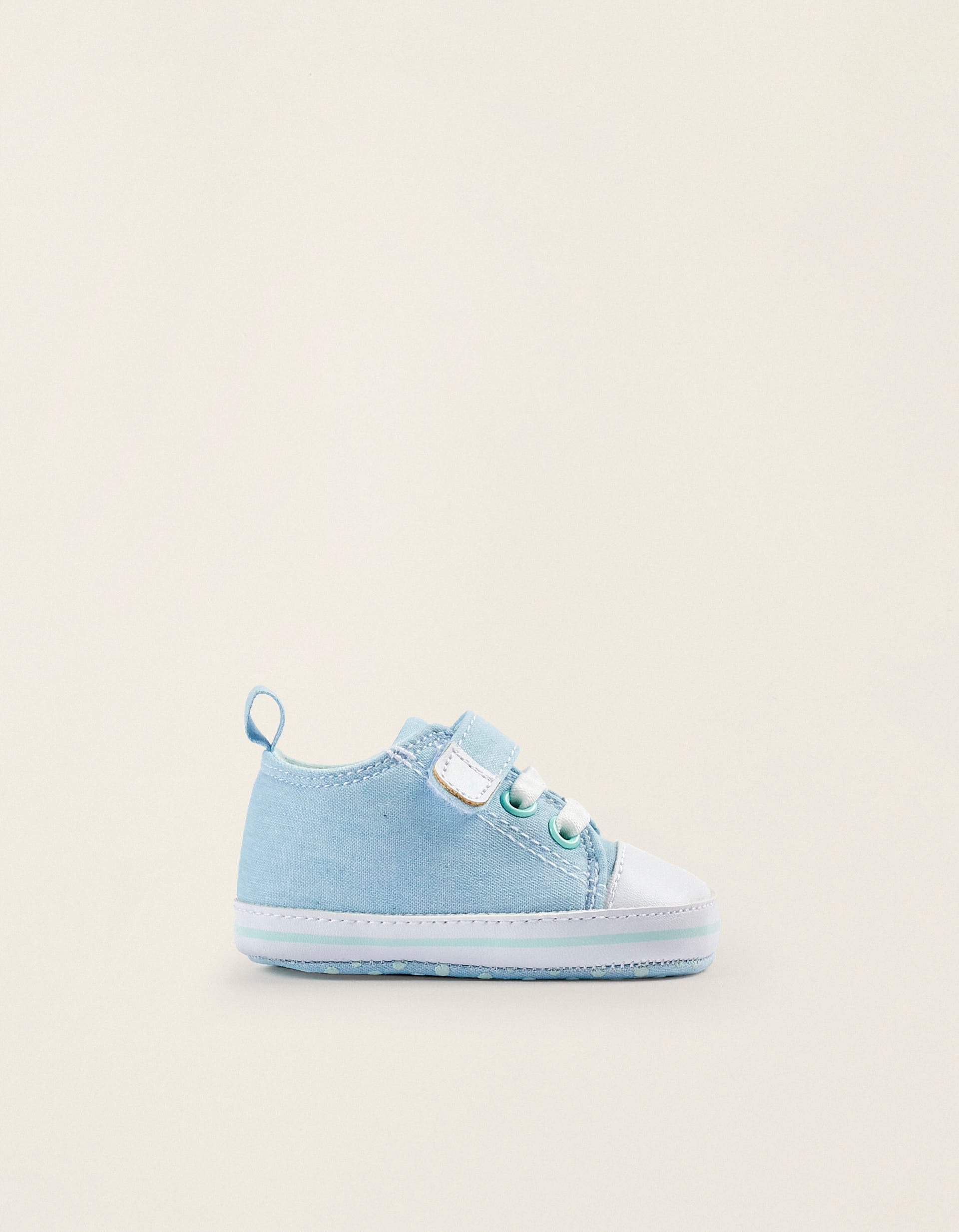 Fabric and Leather Sneakers for Newborn Boys, Light Blue