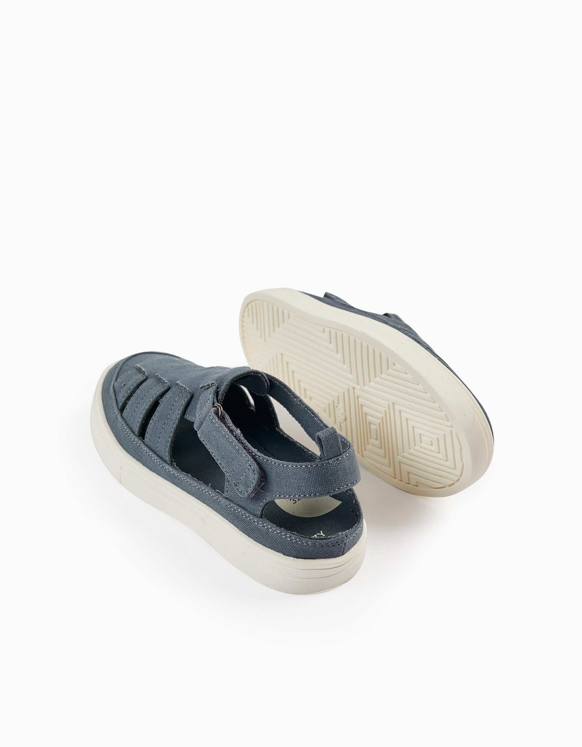 CLOSED TOE SANDAL, GREY, 26-SANDALS-KID BOY