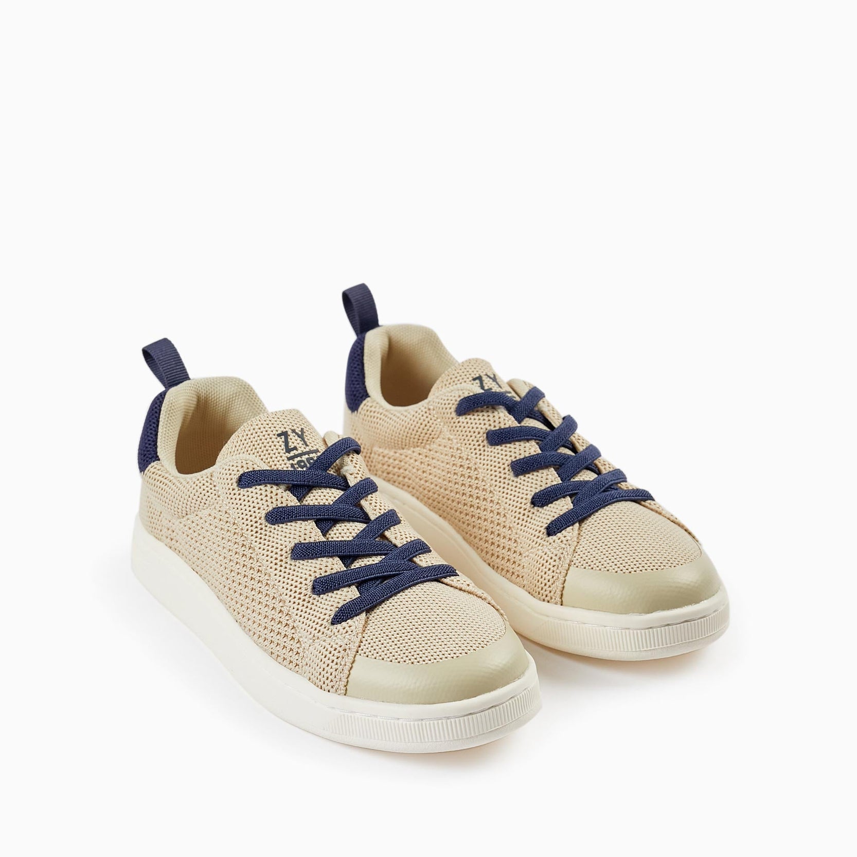 Trainers in Mesh for Boys 'ZY 1996', Beige/Dark Blue