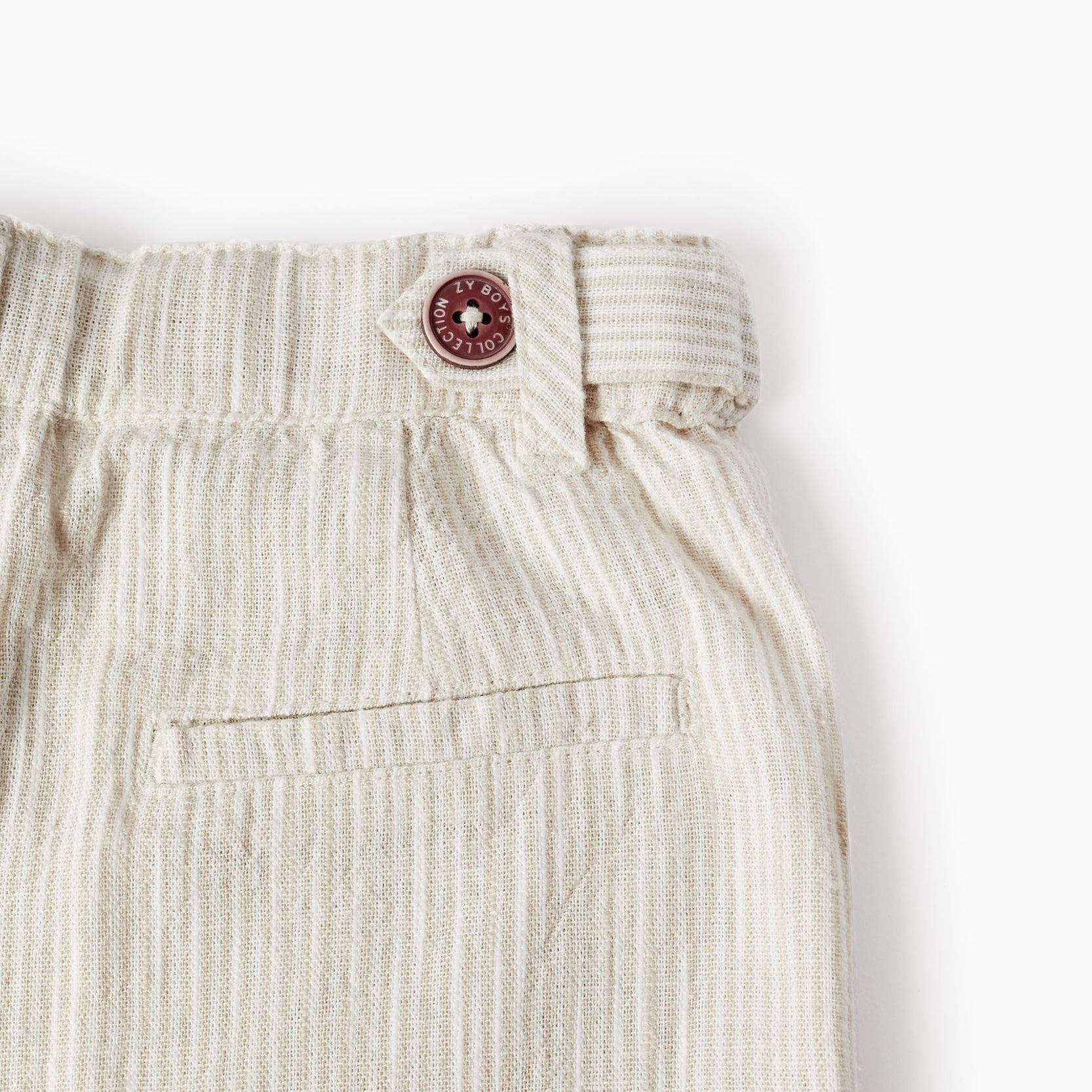 Striped Chino Shorts for Boys, White/Beige