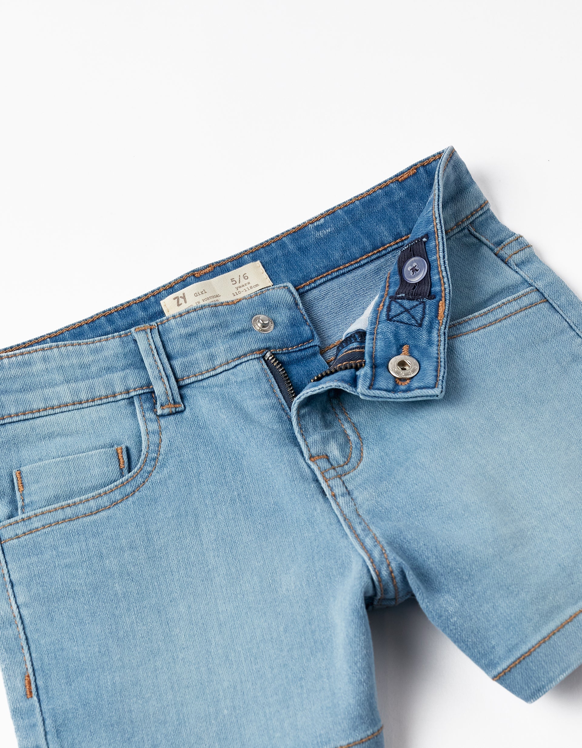 Denim Shorts for Girls, Light Blue
