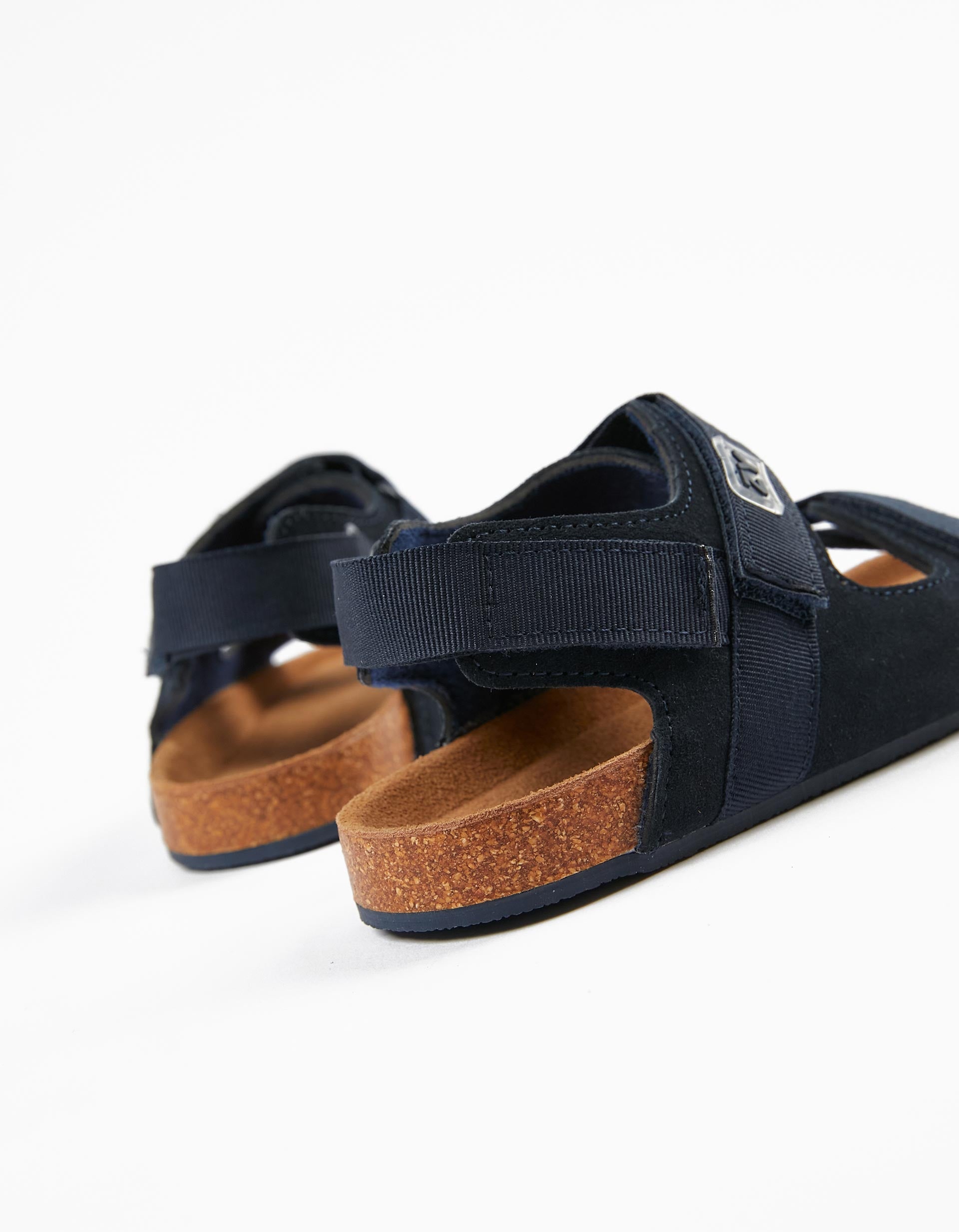 SANDAL LEATHER, DARK BLUE, 25-SANDALS-KID BOY