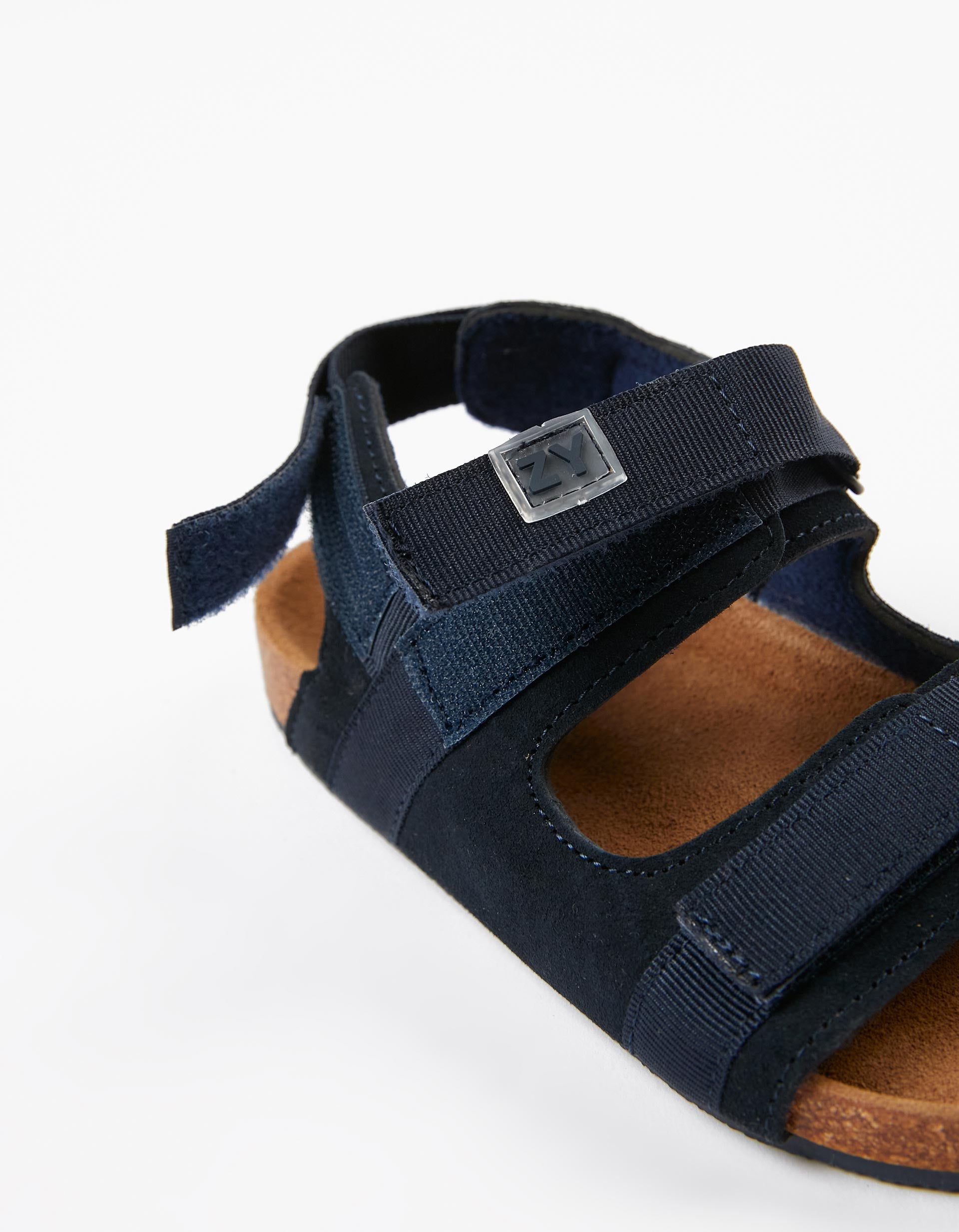 SANDAL LEATHER, DARK BLUE, 25-SANDALS-KID BOY