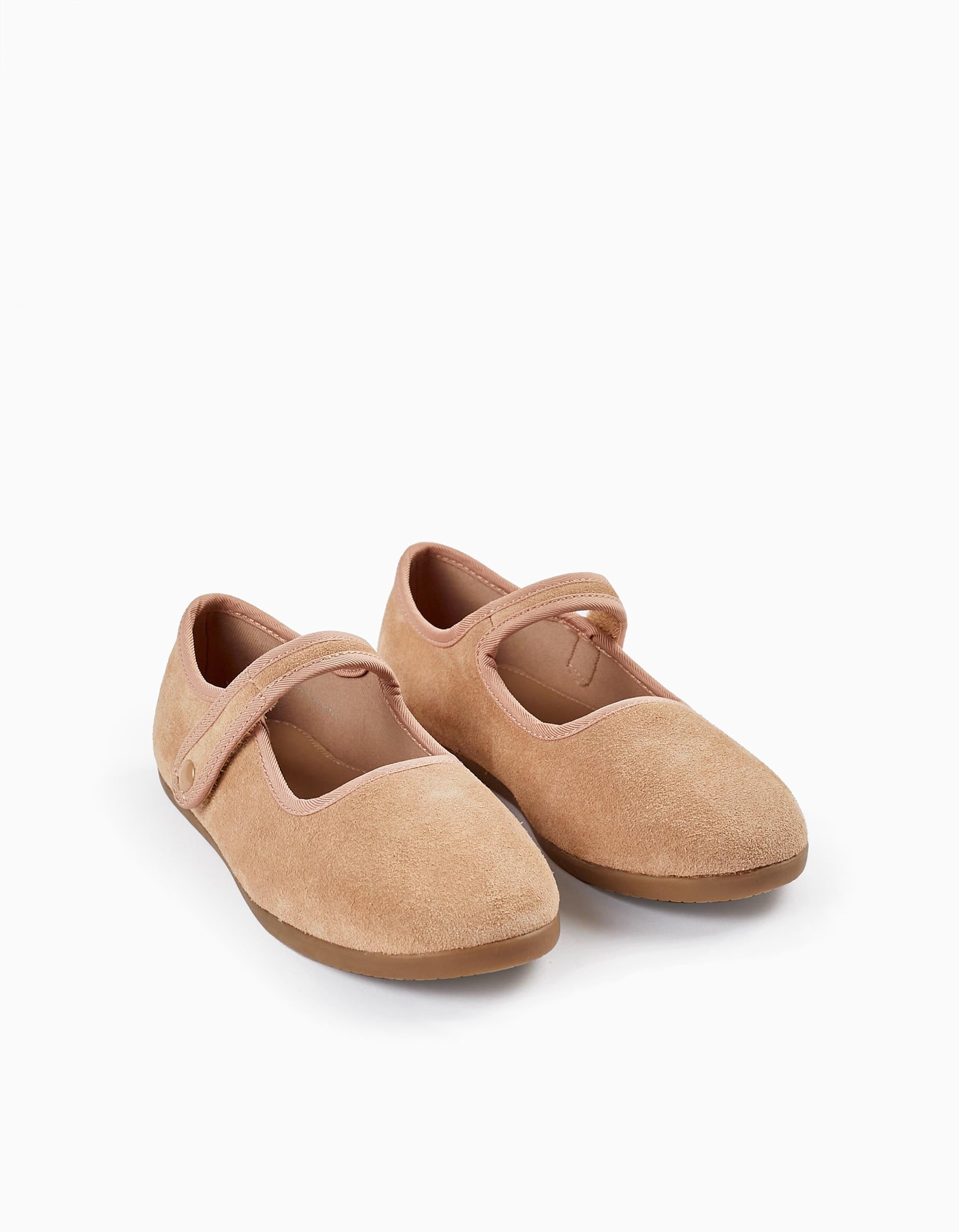 SUEDE BALLERINA, LIGHT BEIGE, 26-SHOES-KID GIRL