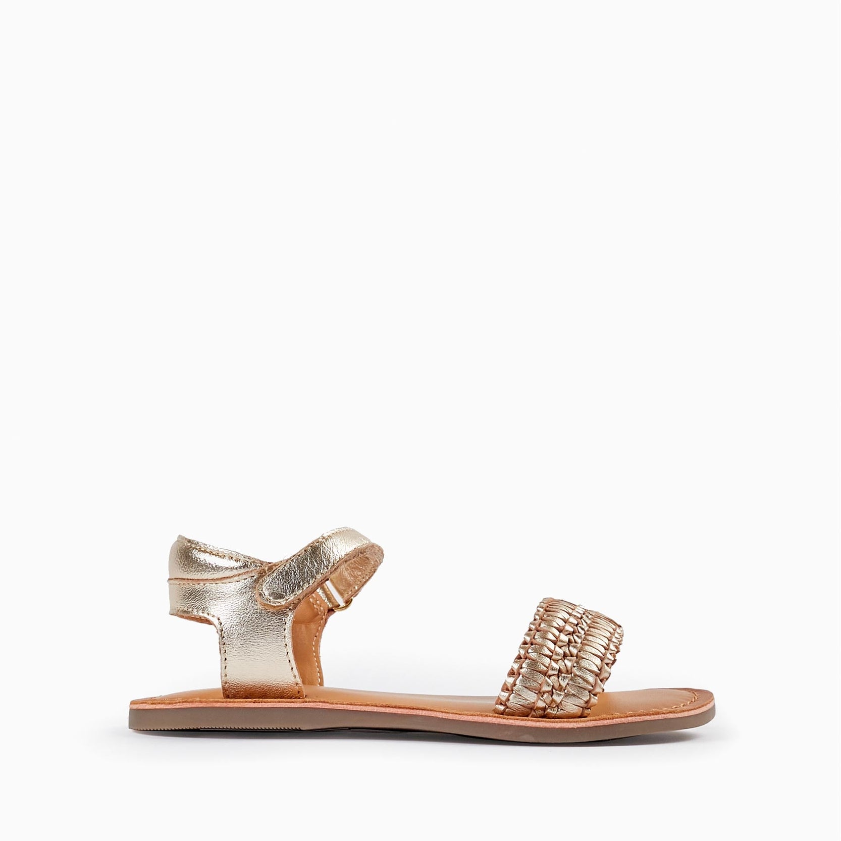 Leather Sandals for Girls, Gold