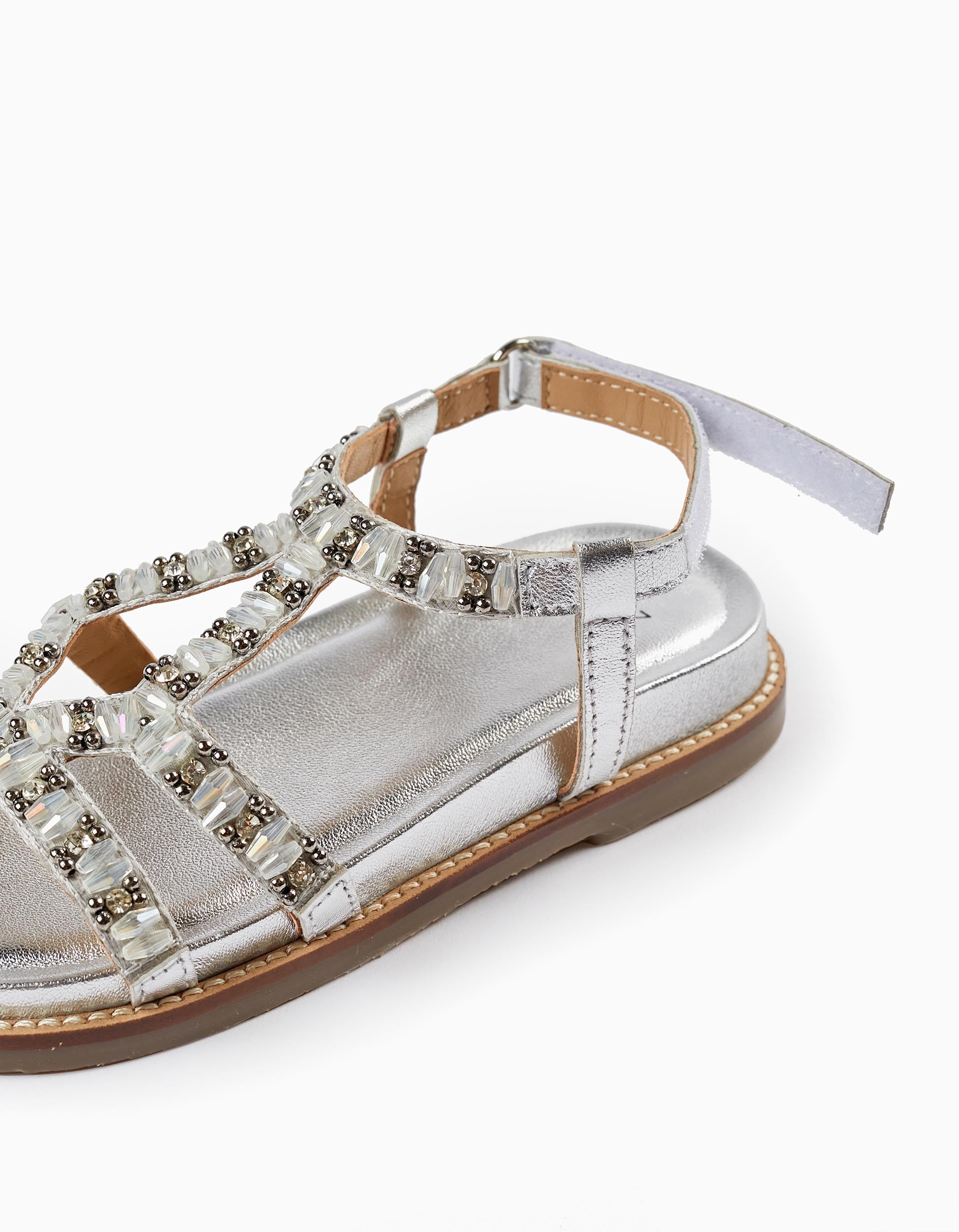 METALLIC SANDAL, GREY, 25