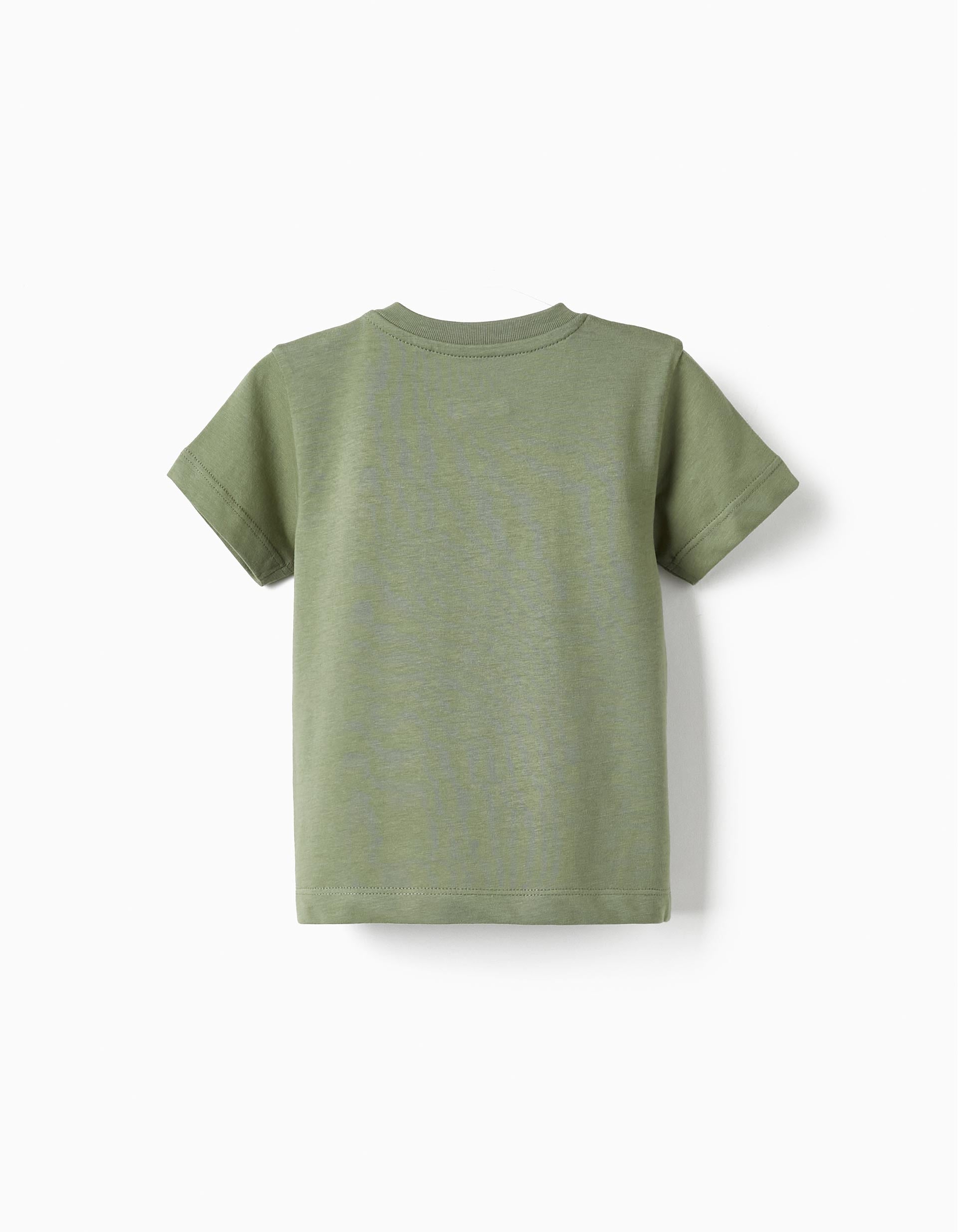 Short Sleeve Cotton T-Shirt for Baby Boys 'Joy-Leaf', Green