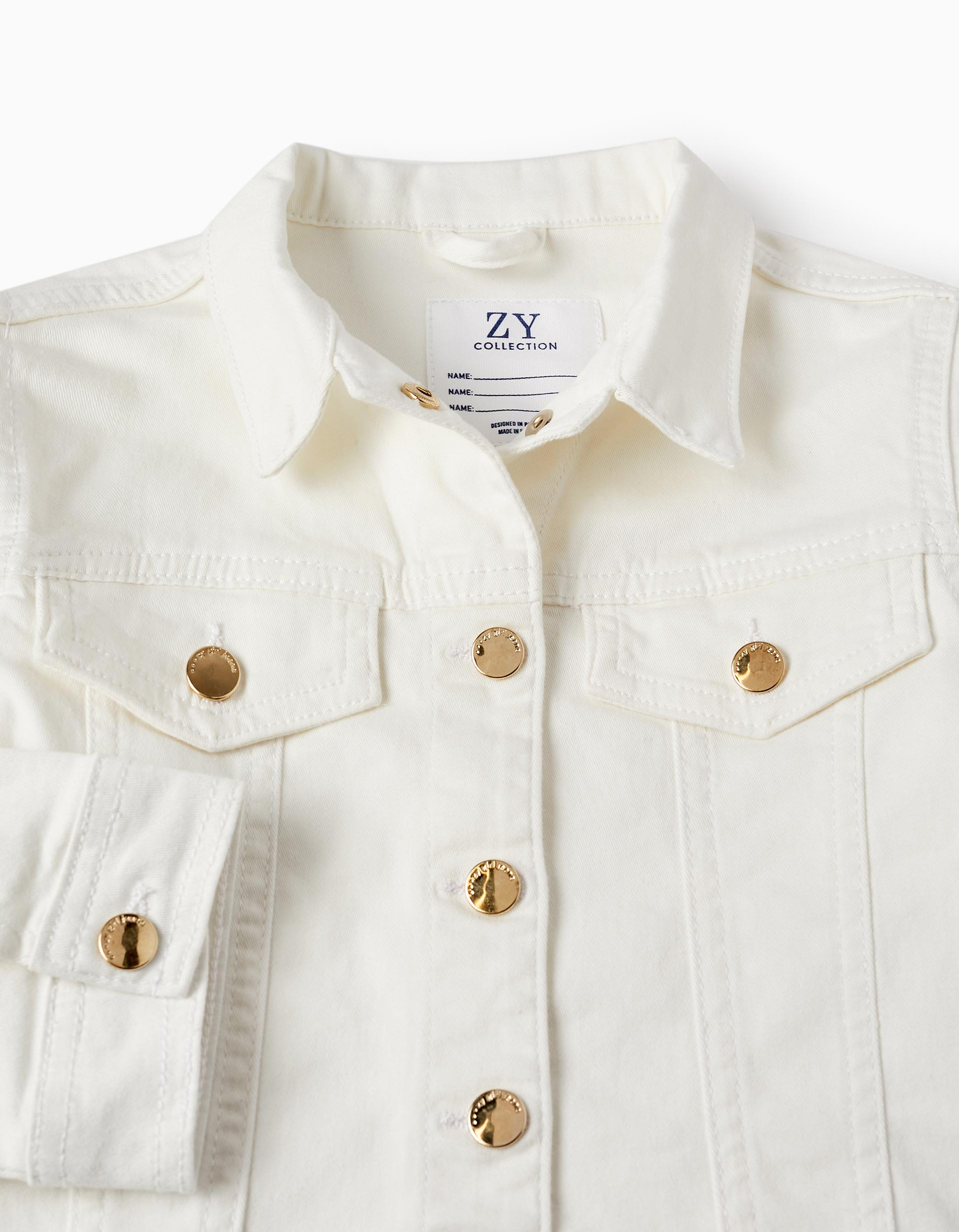 Denim Jacket for Girls, White