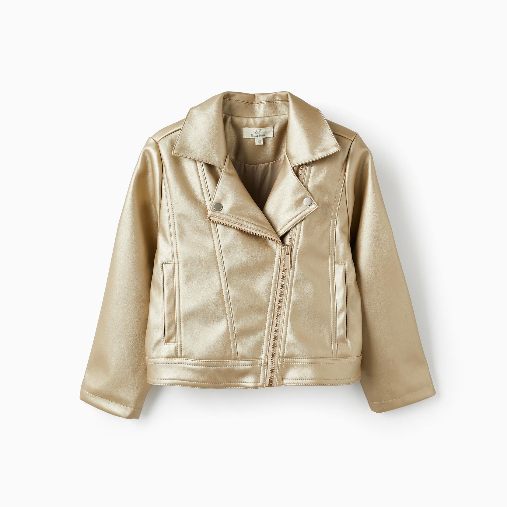 Biker Jacket for Girls, Golden
