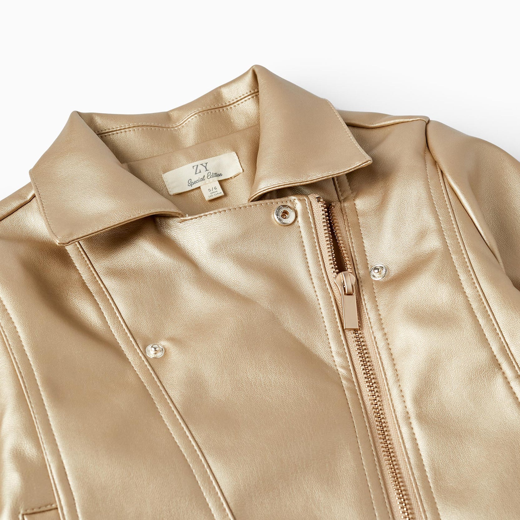 Biker Jacket for Girls, Golden