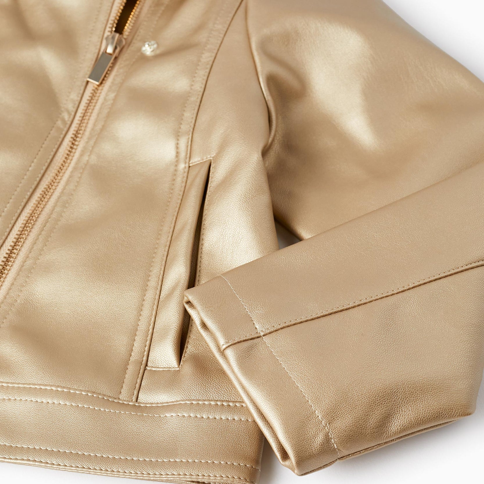 Biker Jacket for Girls, Golden