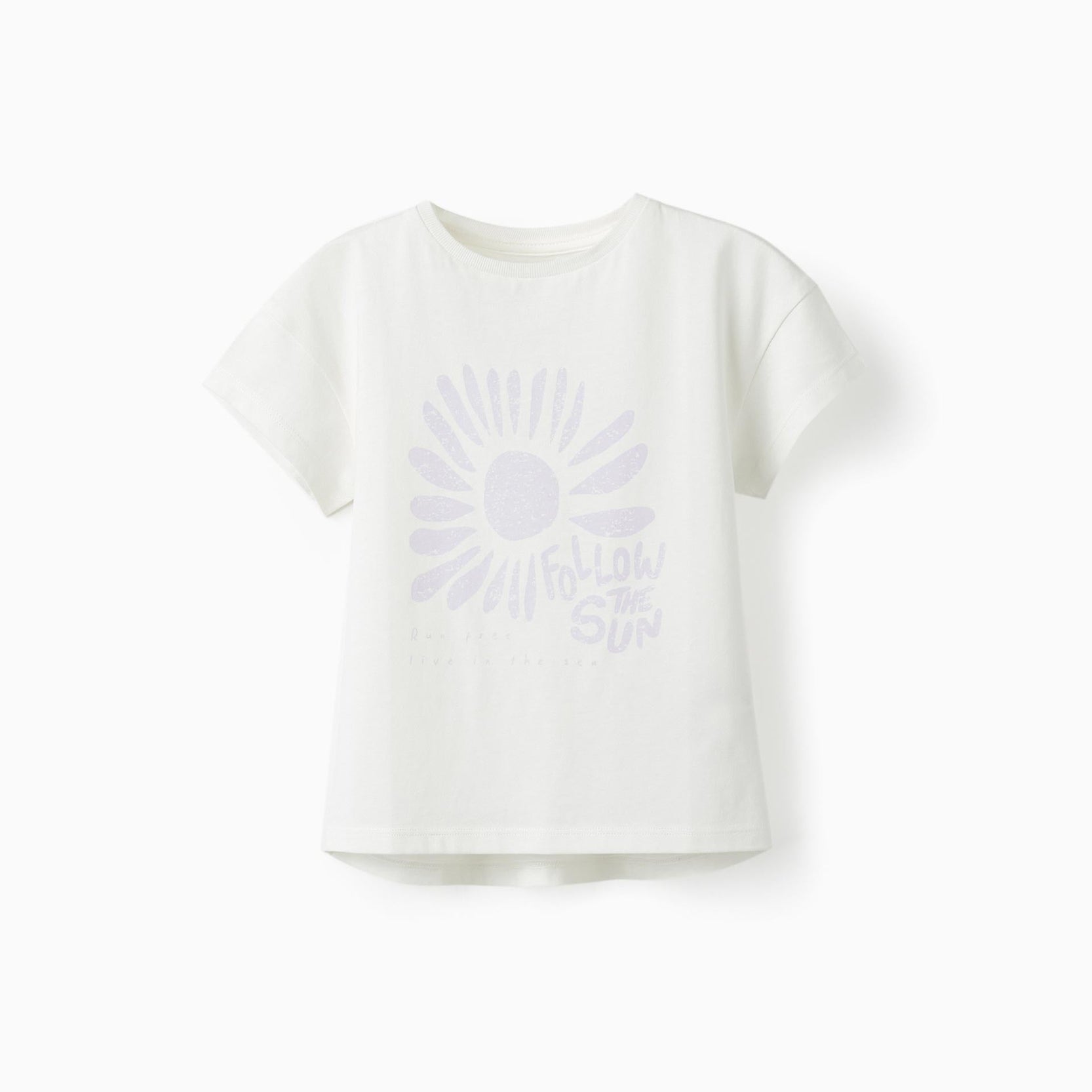 Short Sleeve T-Shirt for Girls 'Follow the Sun', White