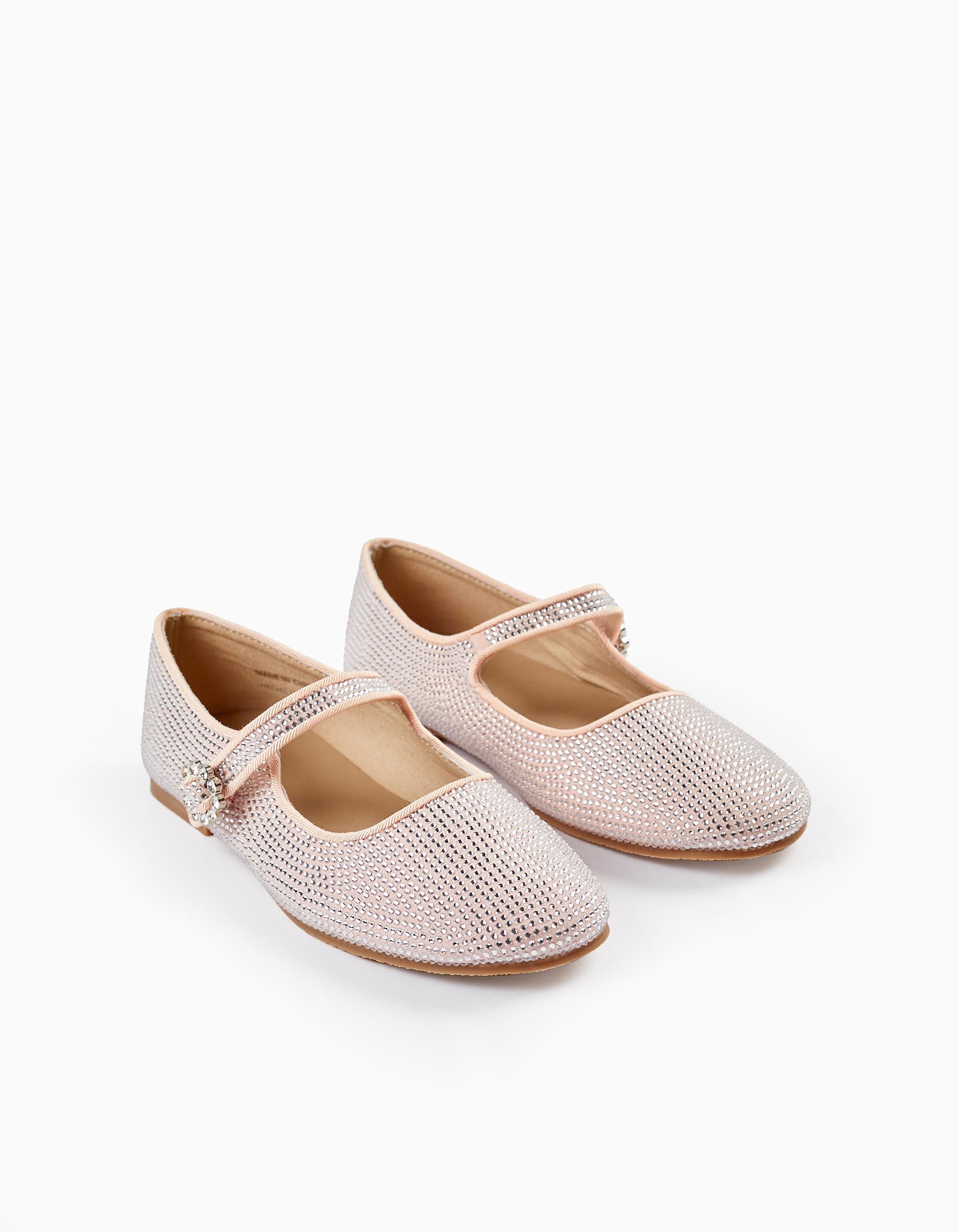 Sparkling Ballerina Flats for Girls, Light Pink