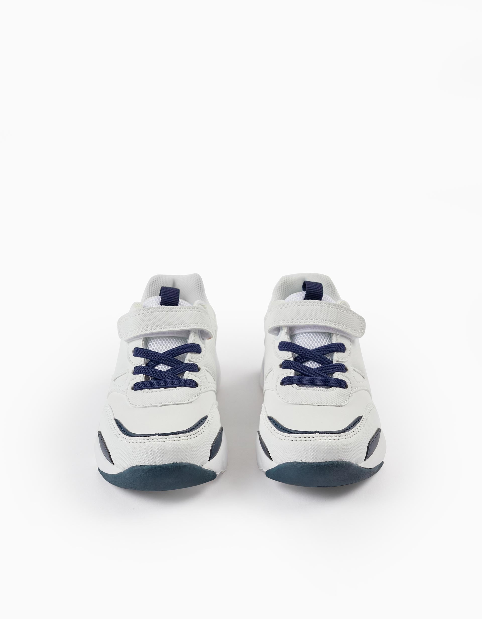Trainers for Boys, White/Dark Blue