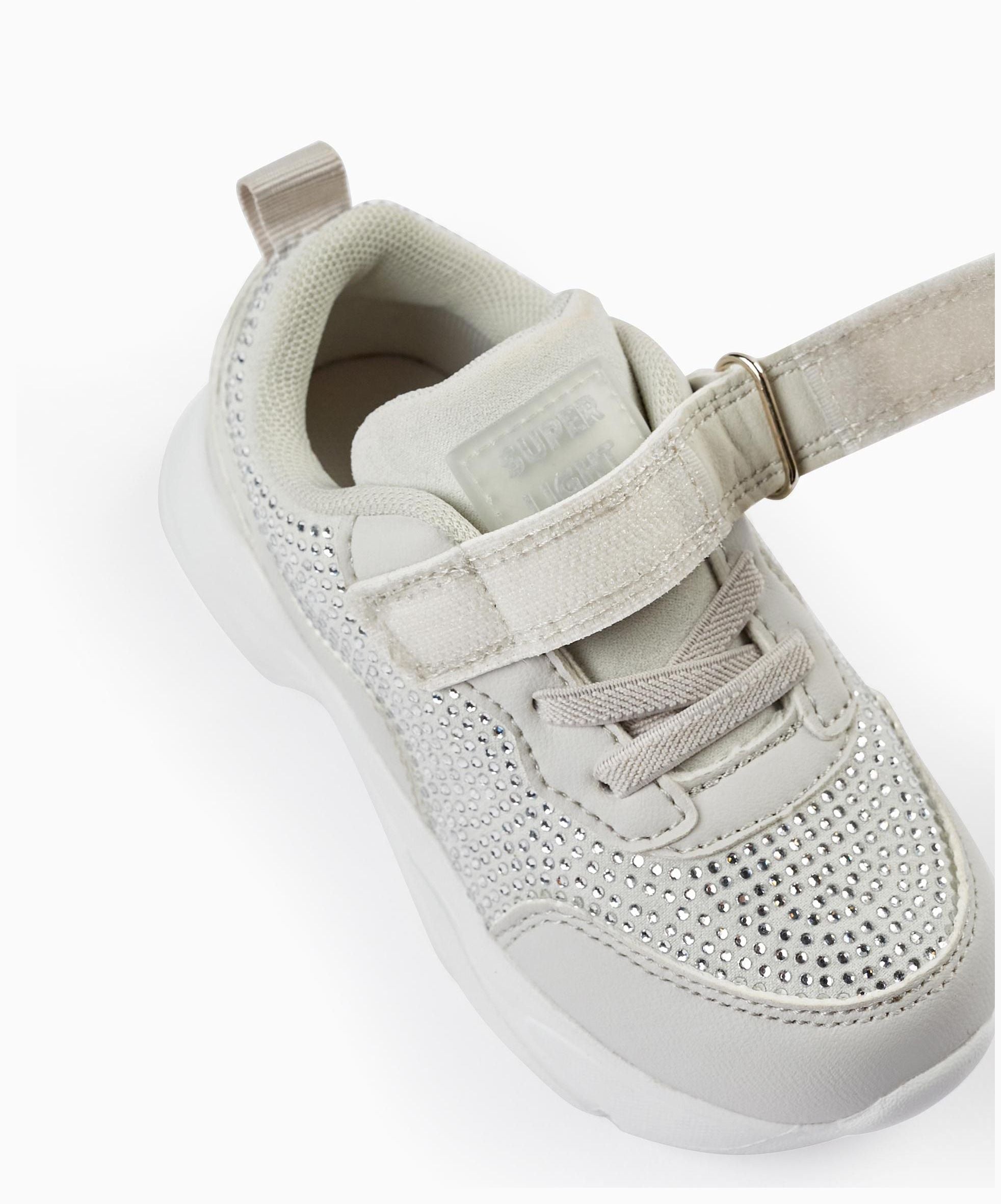 SNEAKER W STONES, GREY, 19