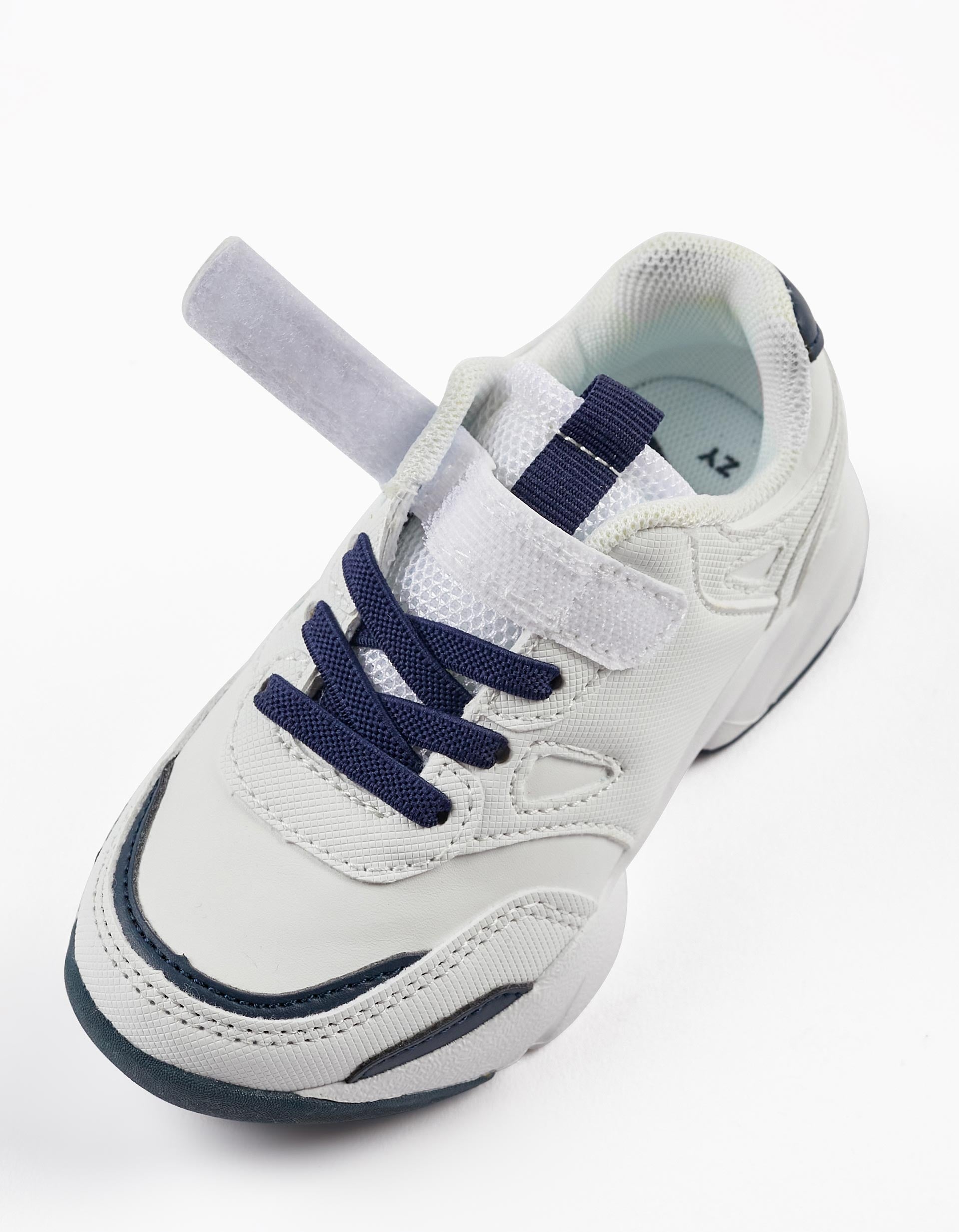 Trainers for Baby Boy, White/Dark Blue