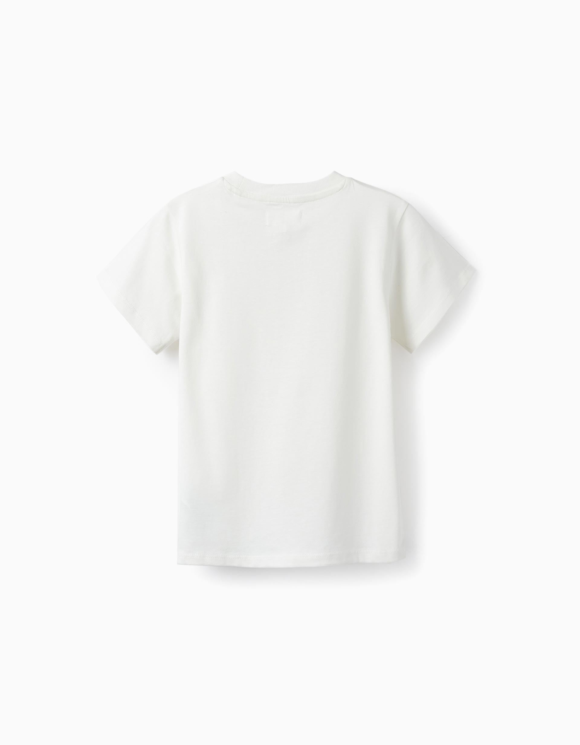 Cotton T-Shirt for Boys, White