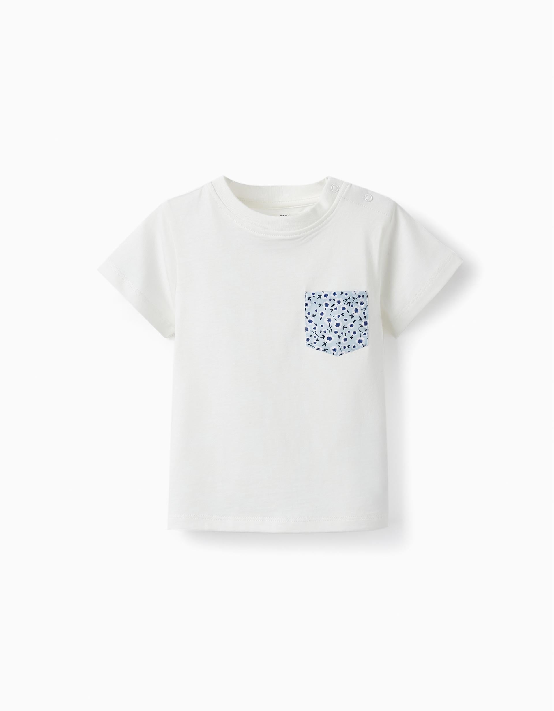 Cotton T-Shirt for Baby Boys, White