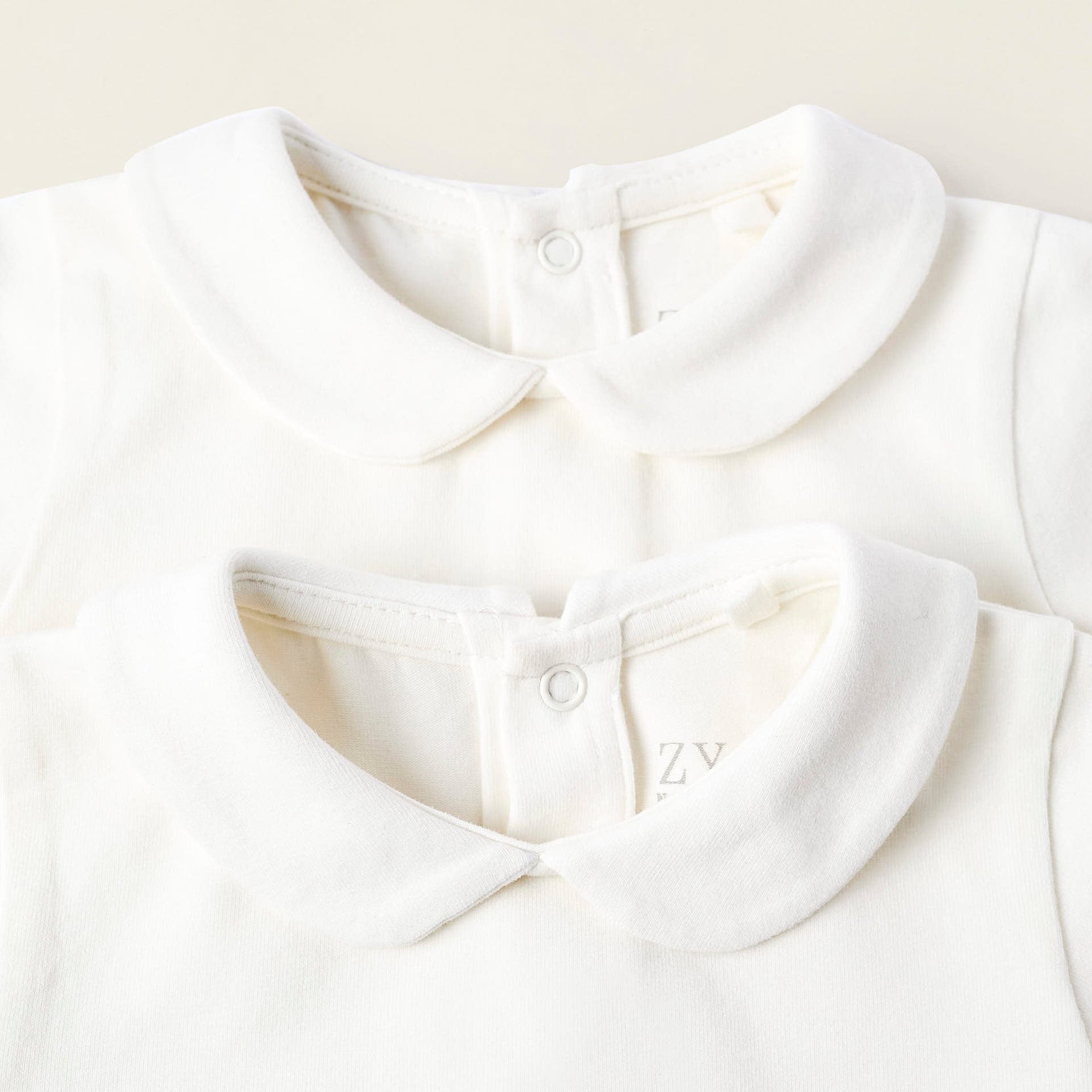 Pack of 2 Bodysuits with Peter Pan Collar for Newborn Girls, white