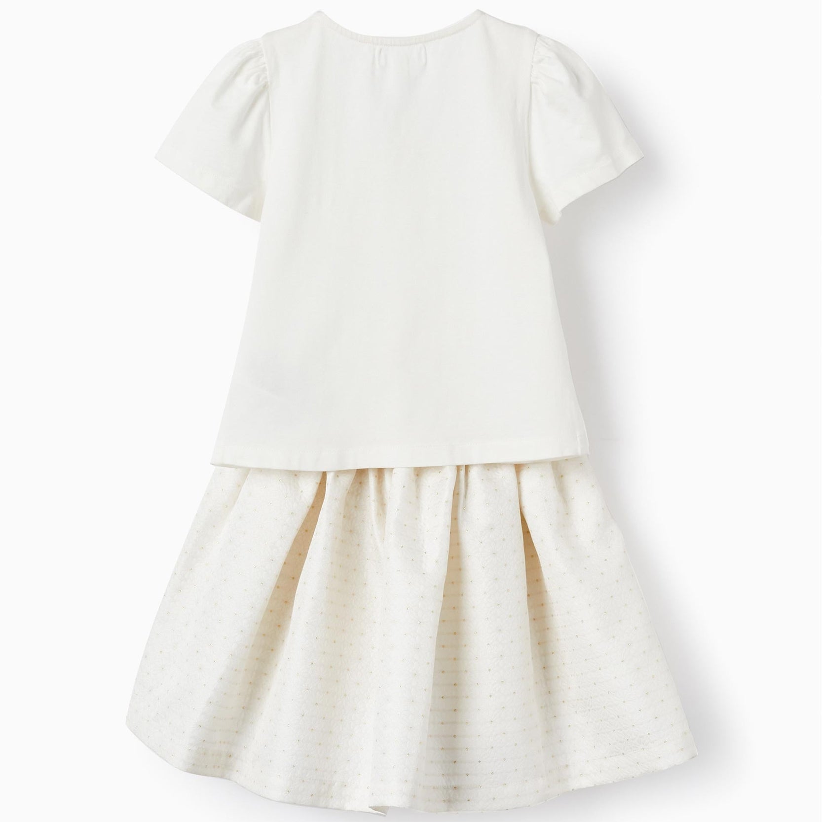 T-Shirt + Skirt for Girls 'Belle et Unique', White/Gold