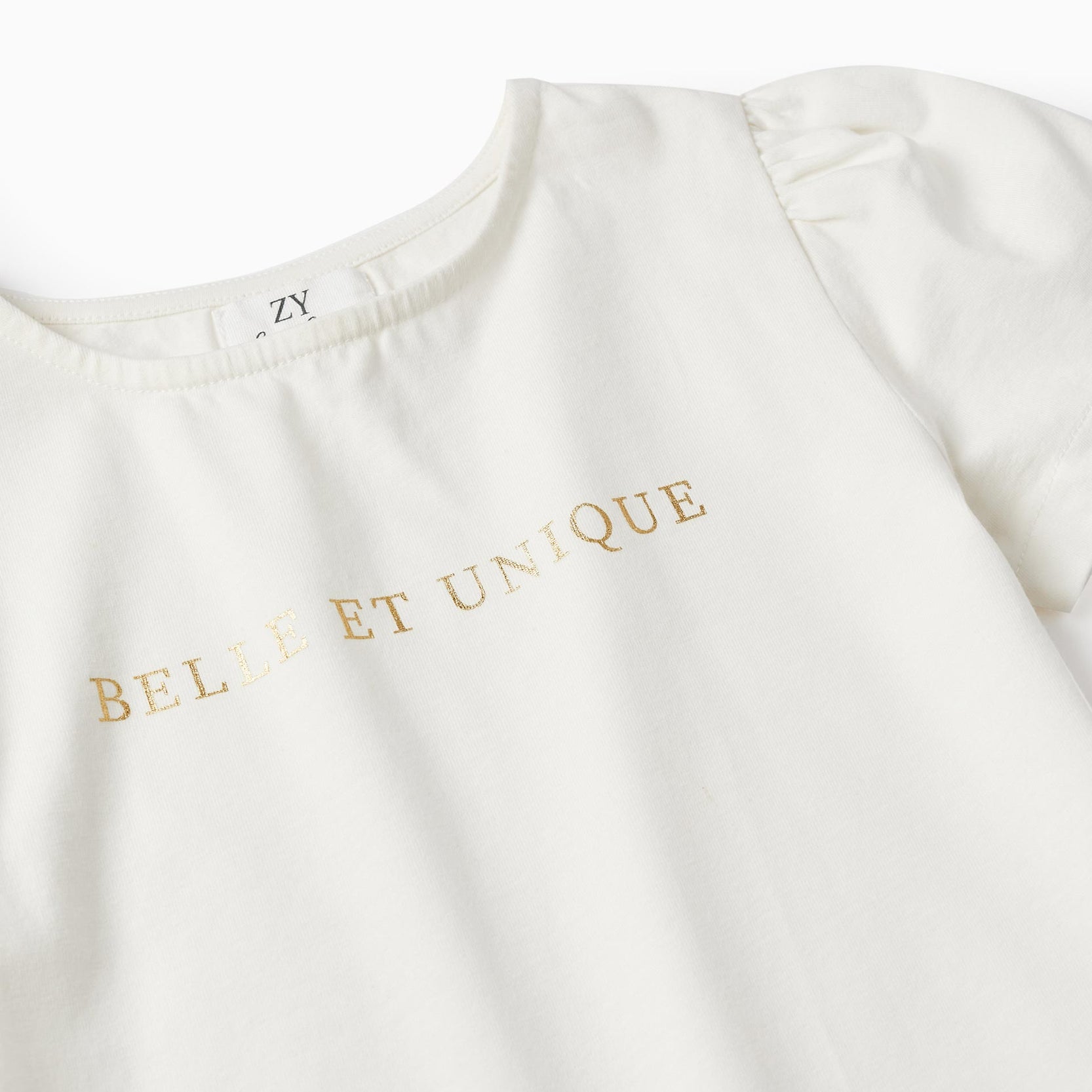 T-Shirt + Skirt for Girls 'Belle et Unique', White/Gold