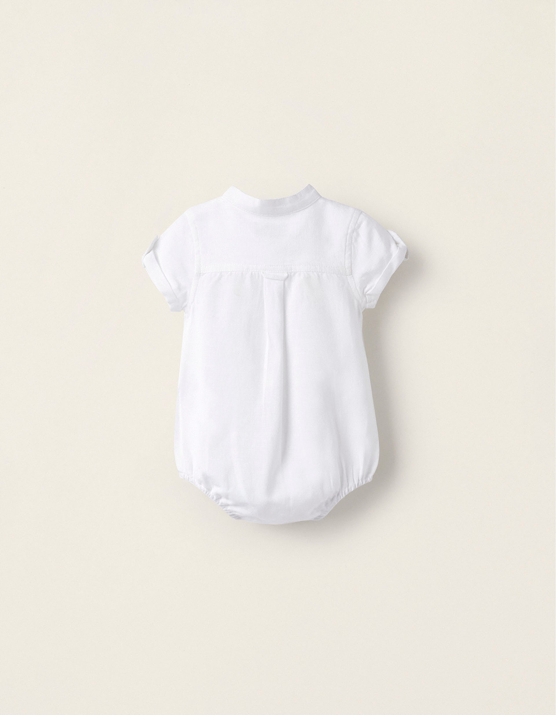 Short Sleeve Bodysuit for Newborns 'B&S', White