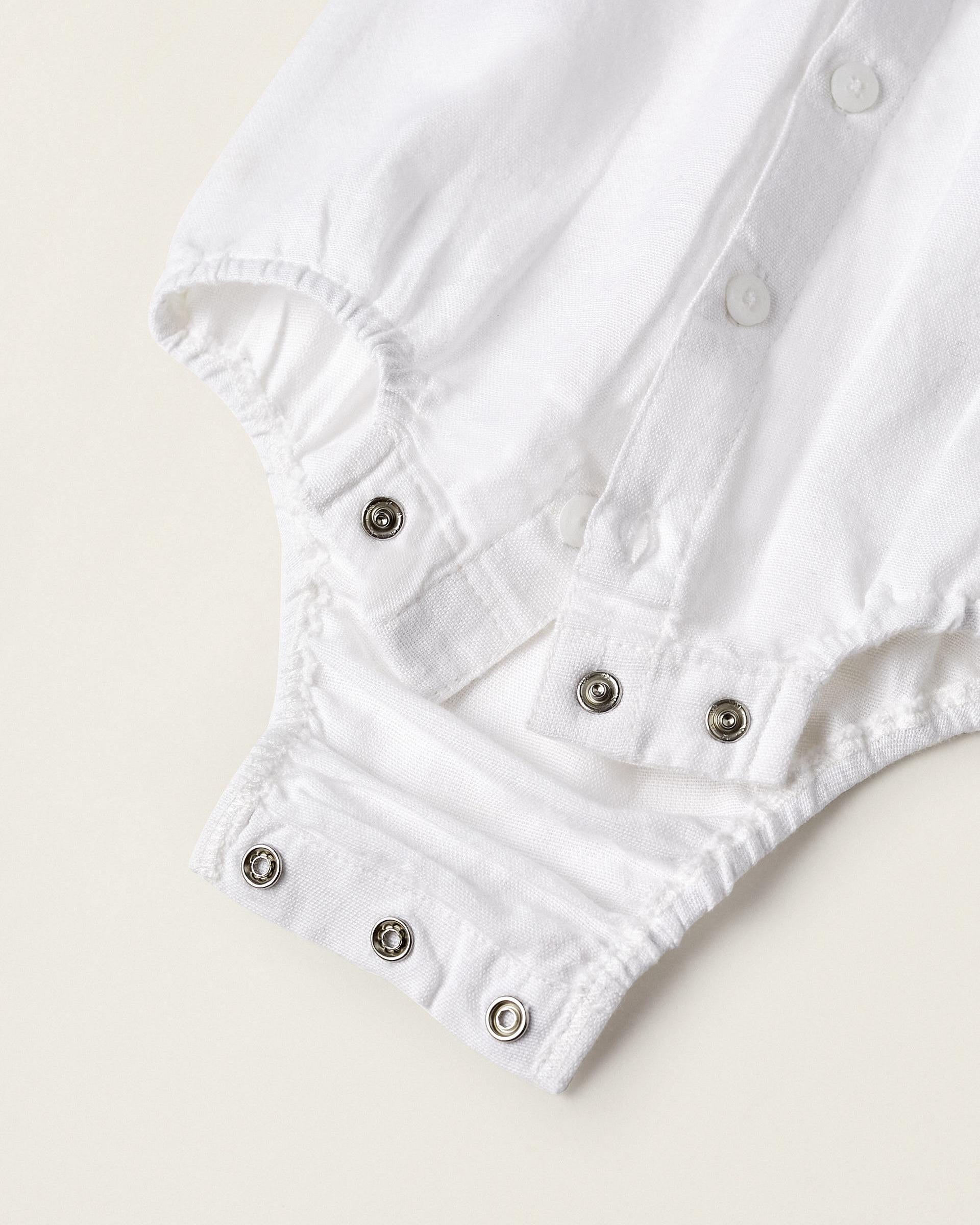 Short Sleeve Bodysuit for Newborns 'B&S', White