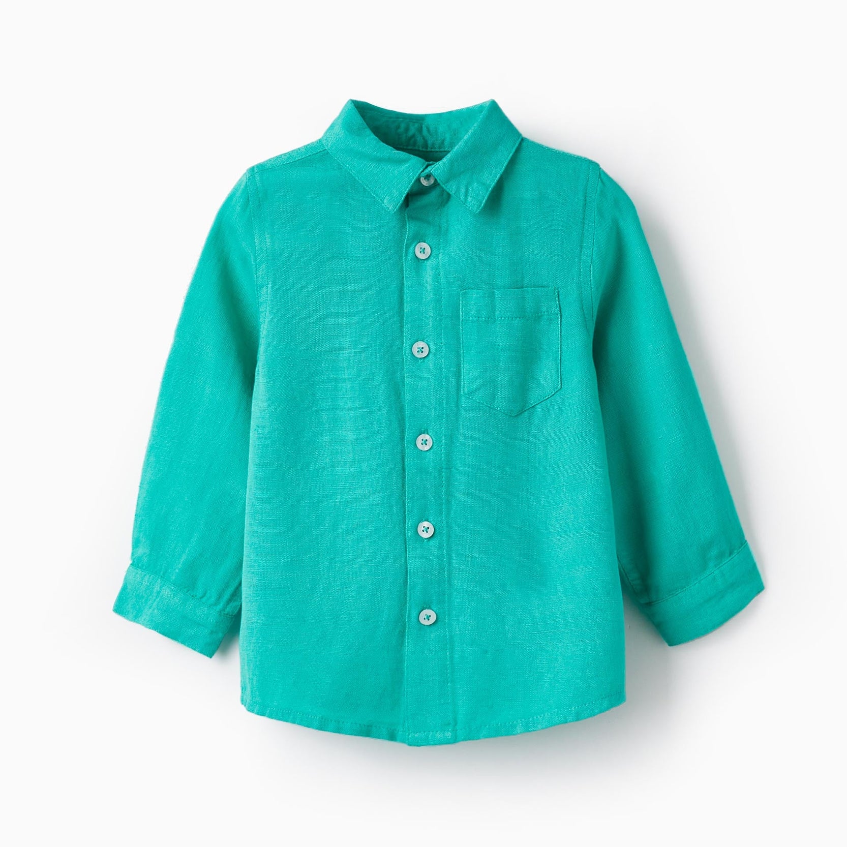 Long Sleeve Linen Shirt for Baby Boys 'Special Days', Green