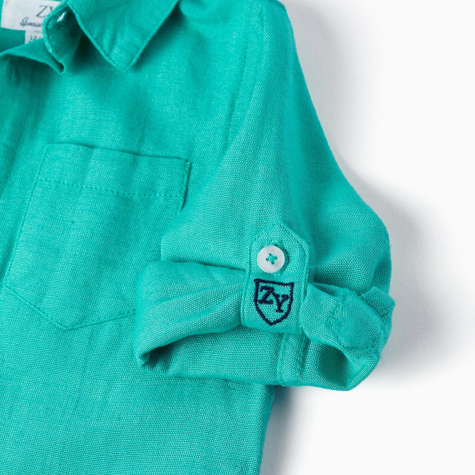 Long Sleeve Linen Shirt for Baby Boys 'Special Days', Green