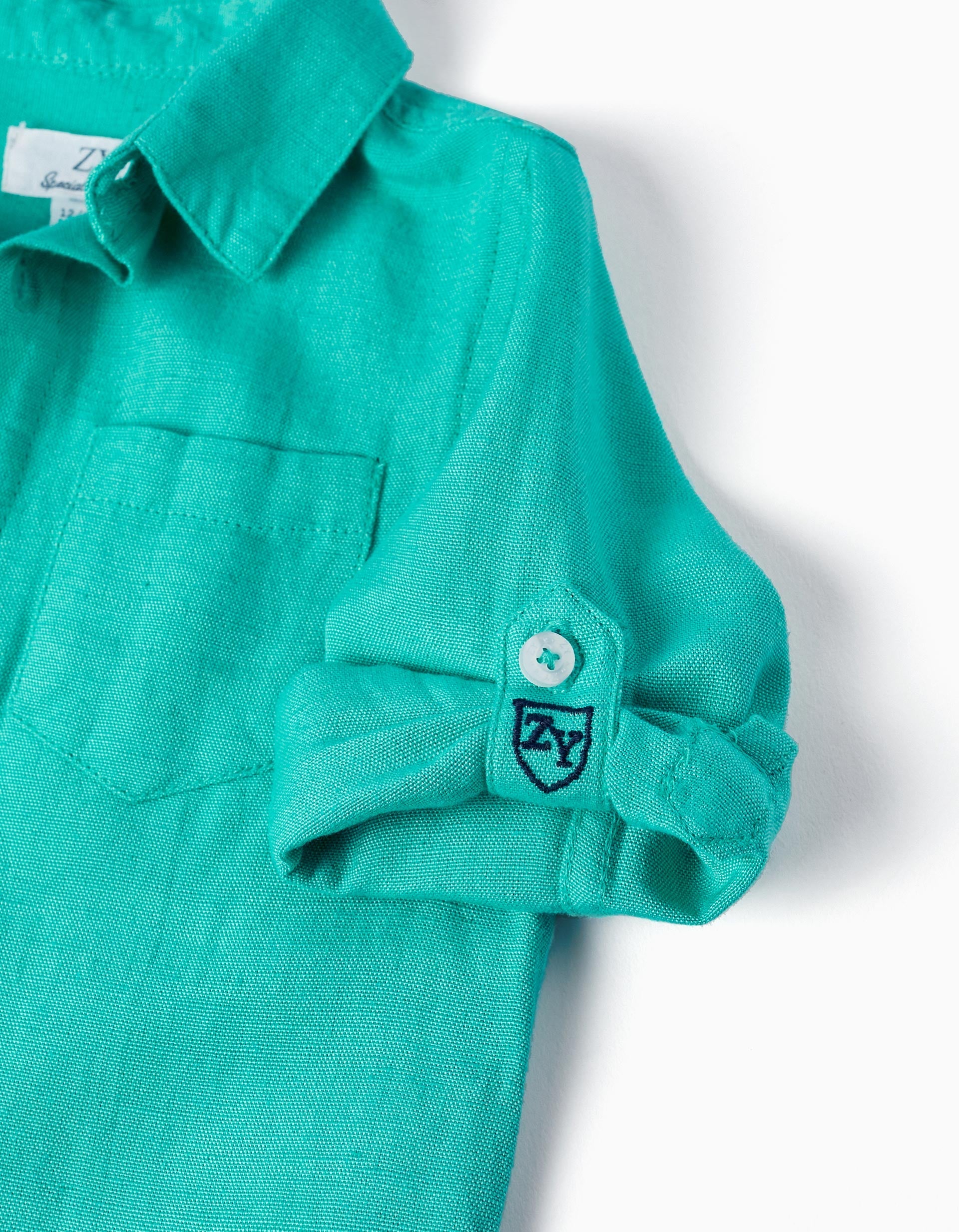 Long Sleeve Linen Shirt for Baby Boys 'Special Days', Green