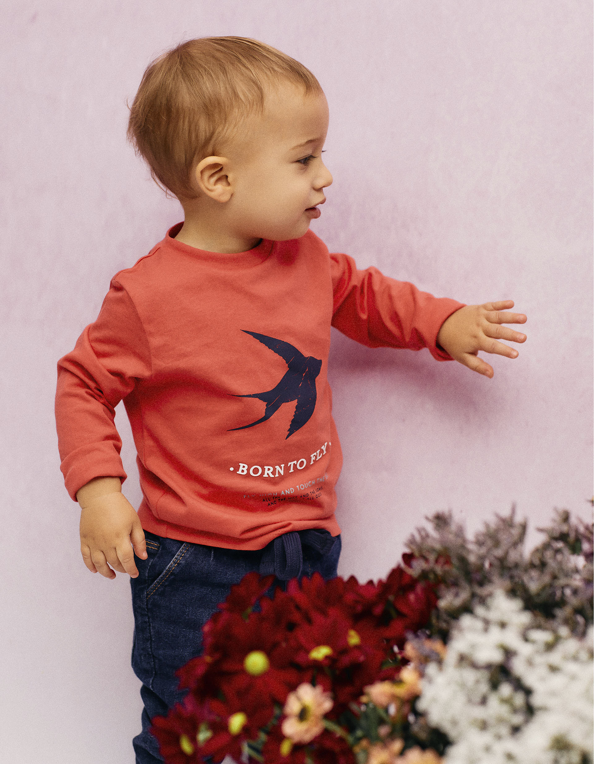 Long Sleeve T-Shirt for Baby Boys 'Born to Fly', Red