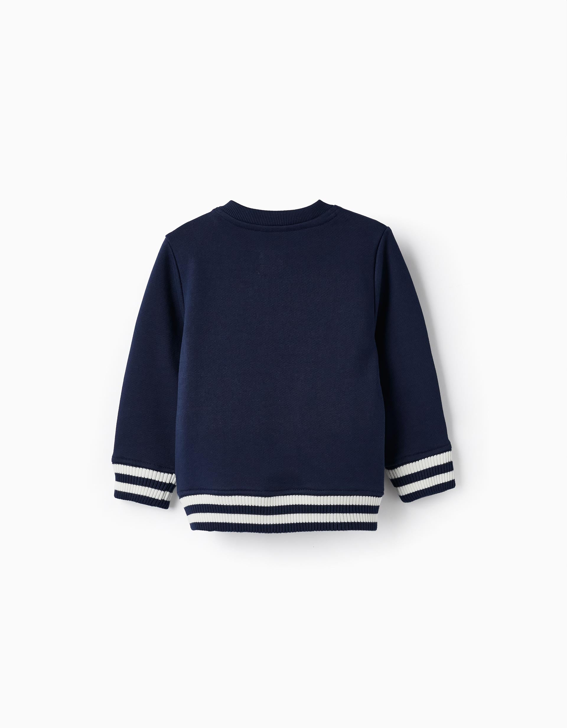 Cotton Sweatshirt for Baby Boy 'Born to Fly', Dark Blue