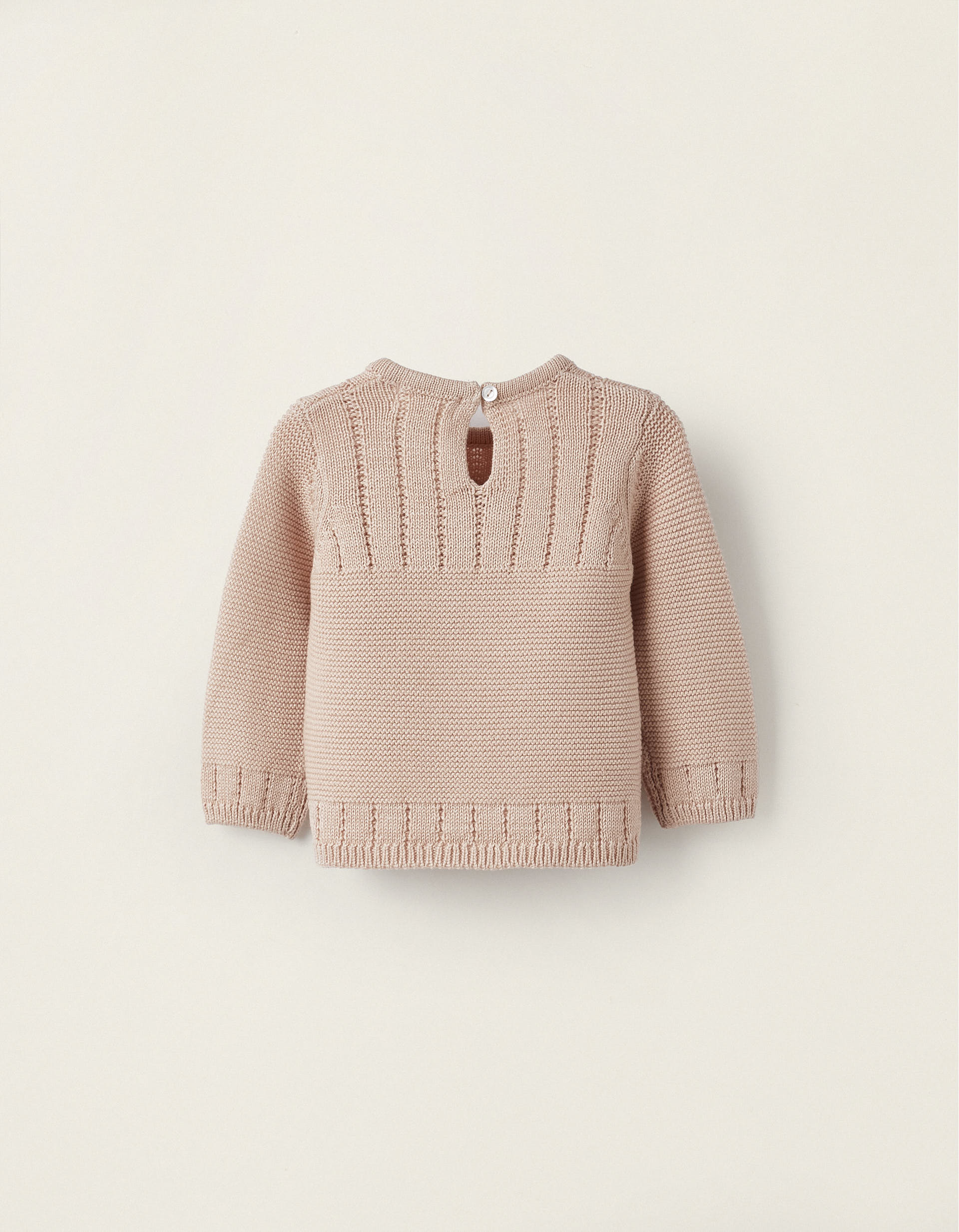 Knitted Cardigan for Newborn Girls, Light Pink