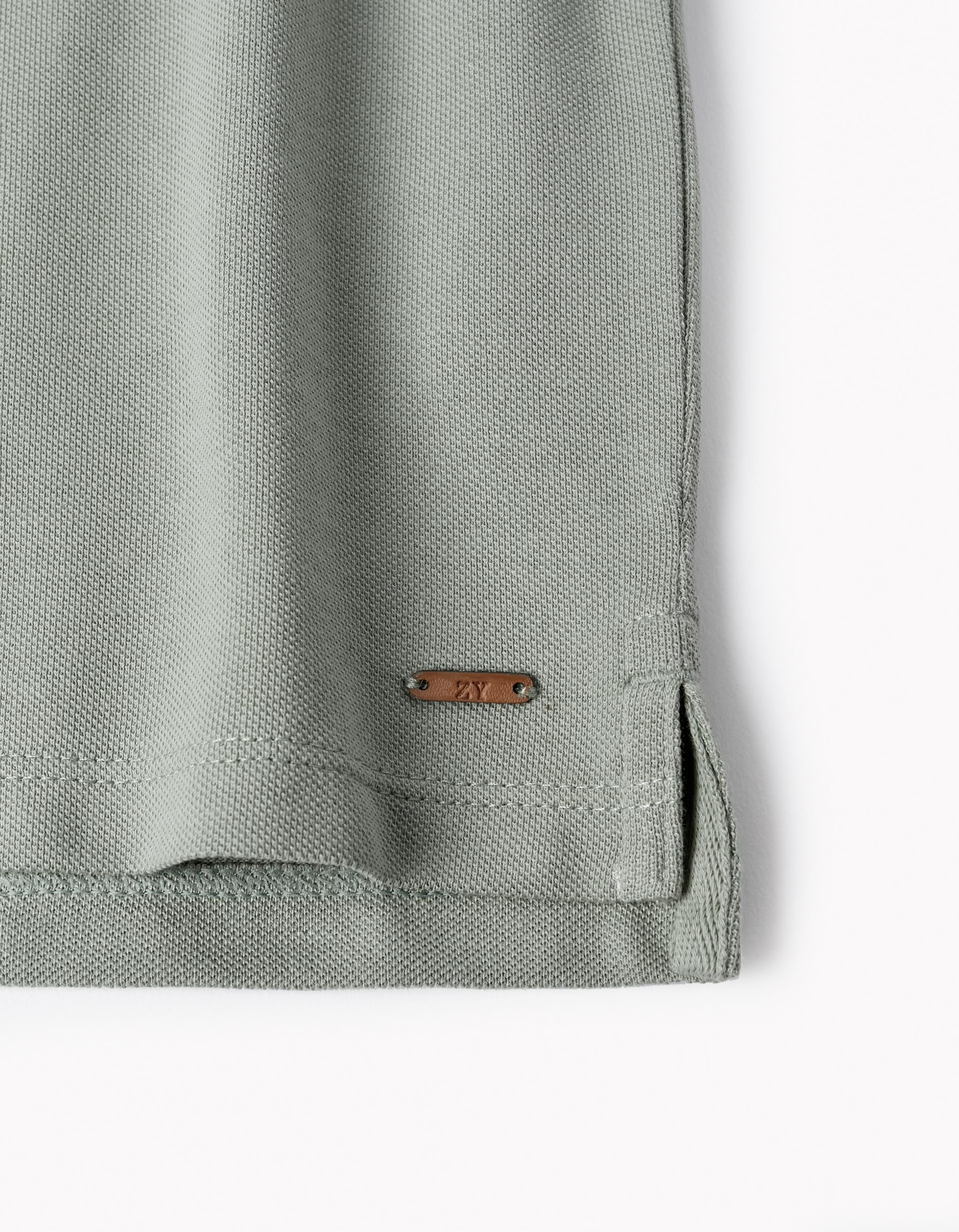 Long Sleeve Piqué Polo for Boys, Light Green