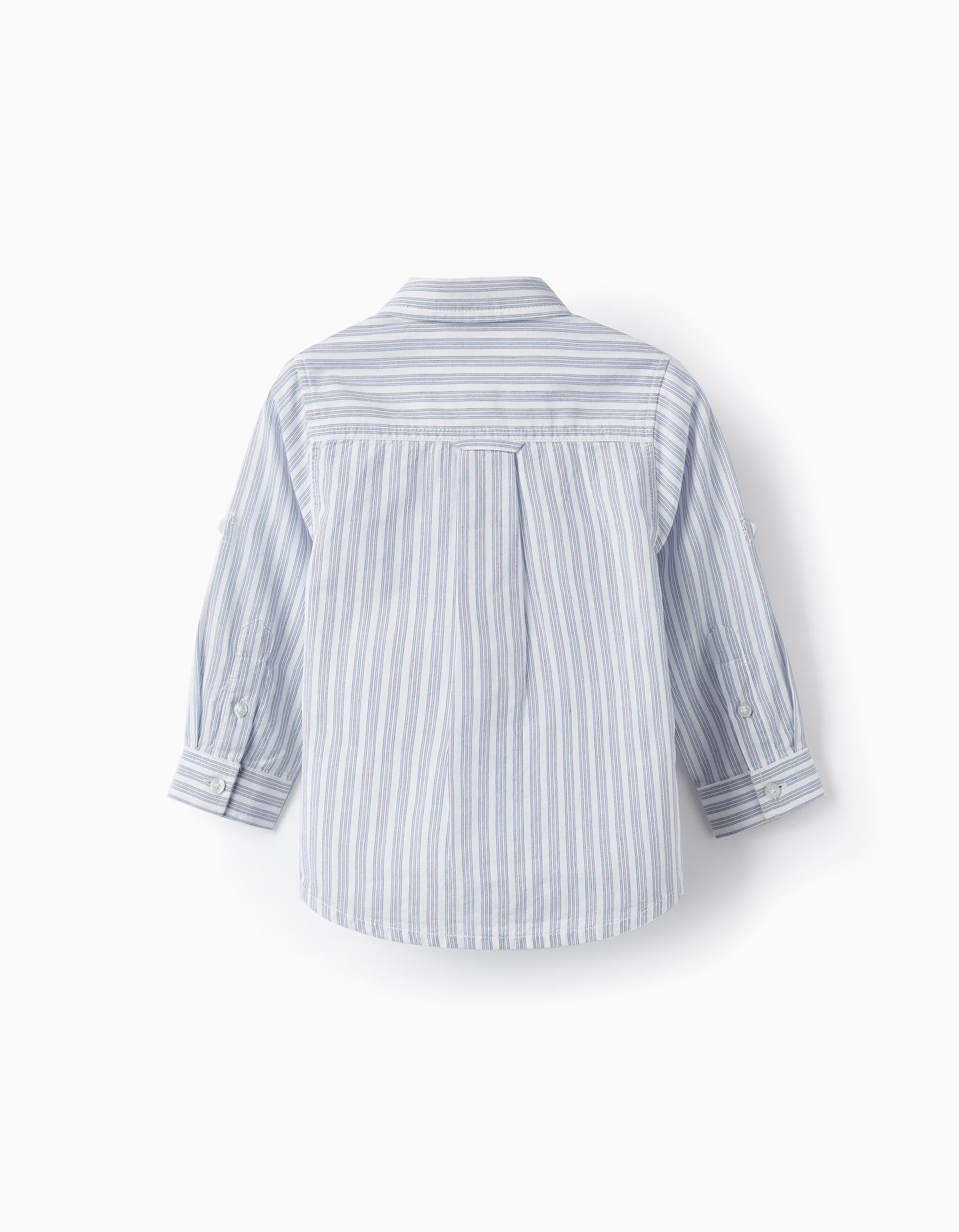 Striped Shirt in Cotton for Baby Boys, White/Blue