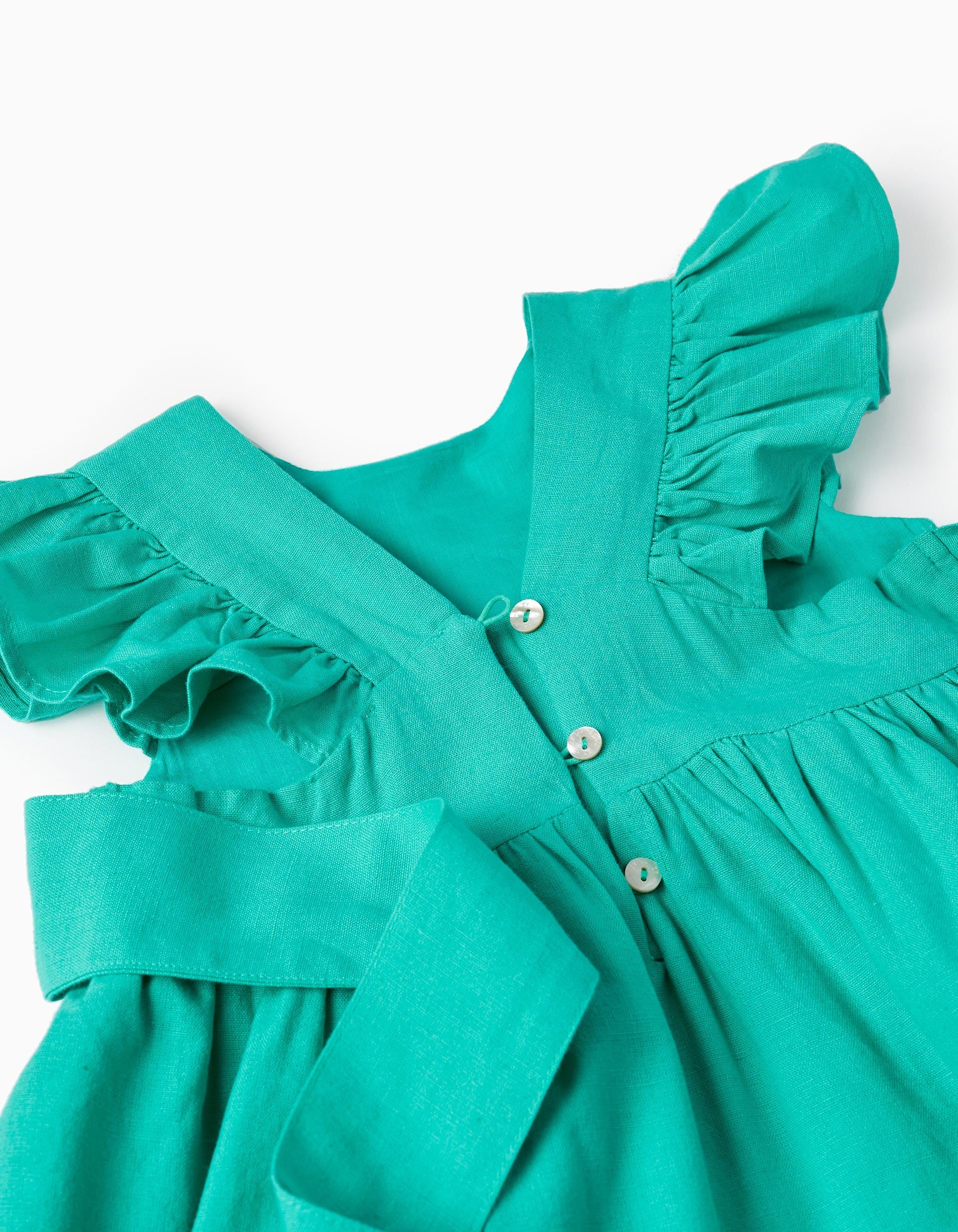 SS DRESS COTTON FLEX, GREEN, 12/18M
