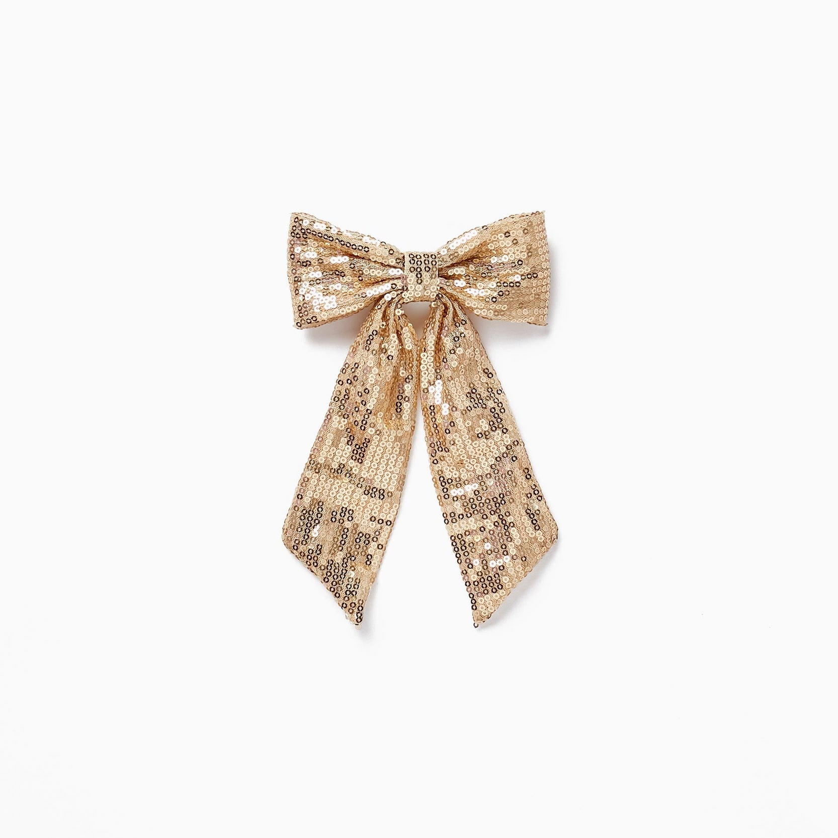 Sequin Bow Hair Clip for Baby and Girl, Gold