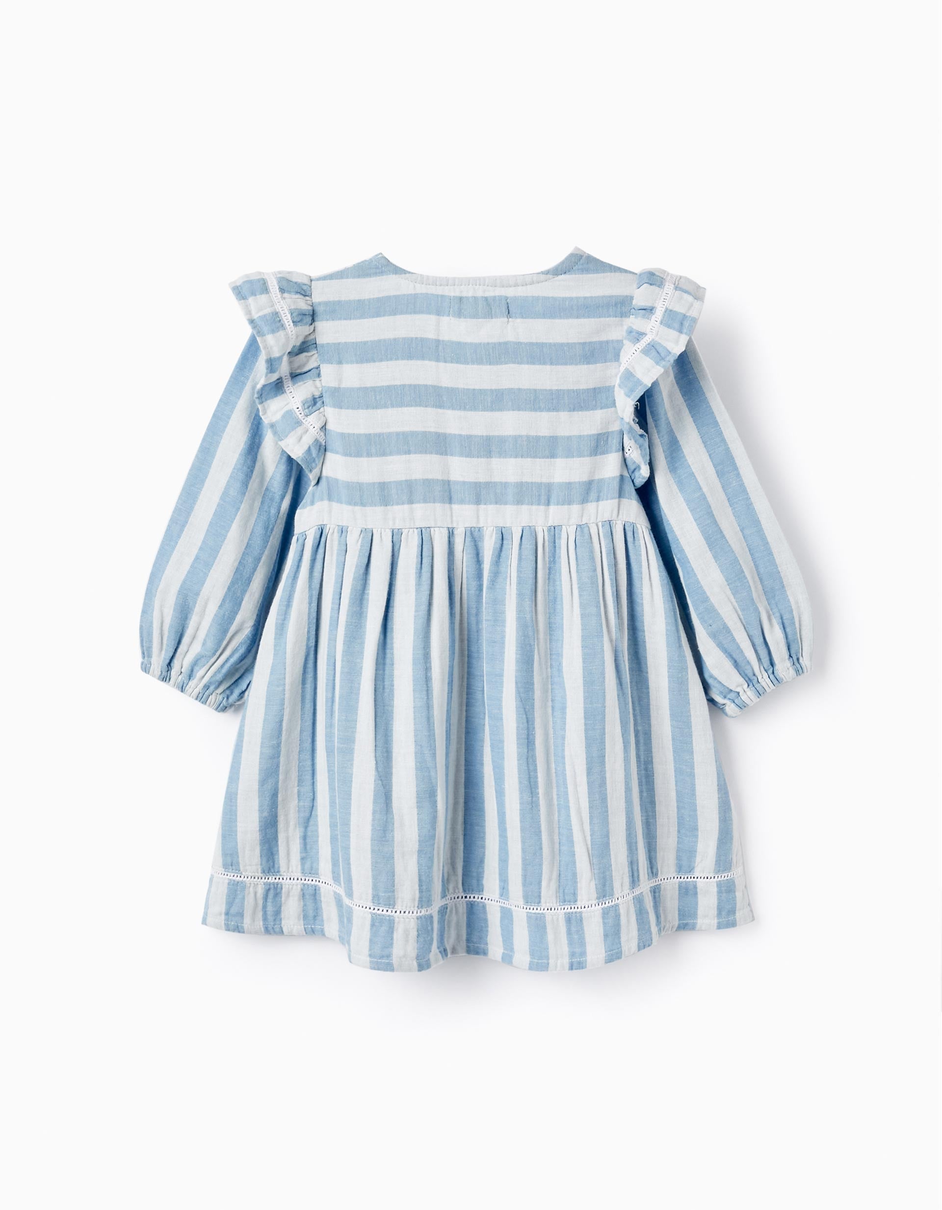 Cotton Striped Dress for Baby Girls 'B&S', White/Blue