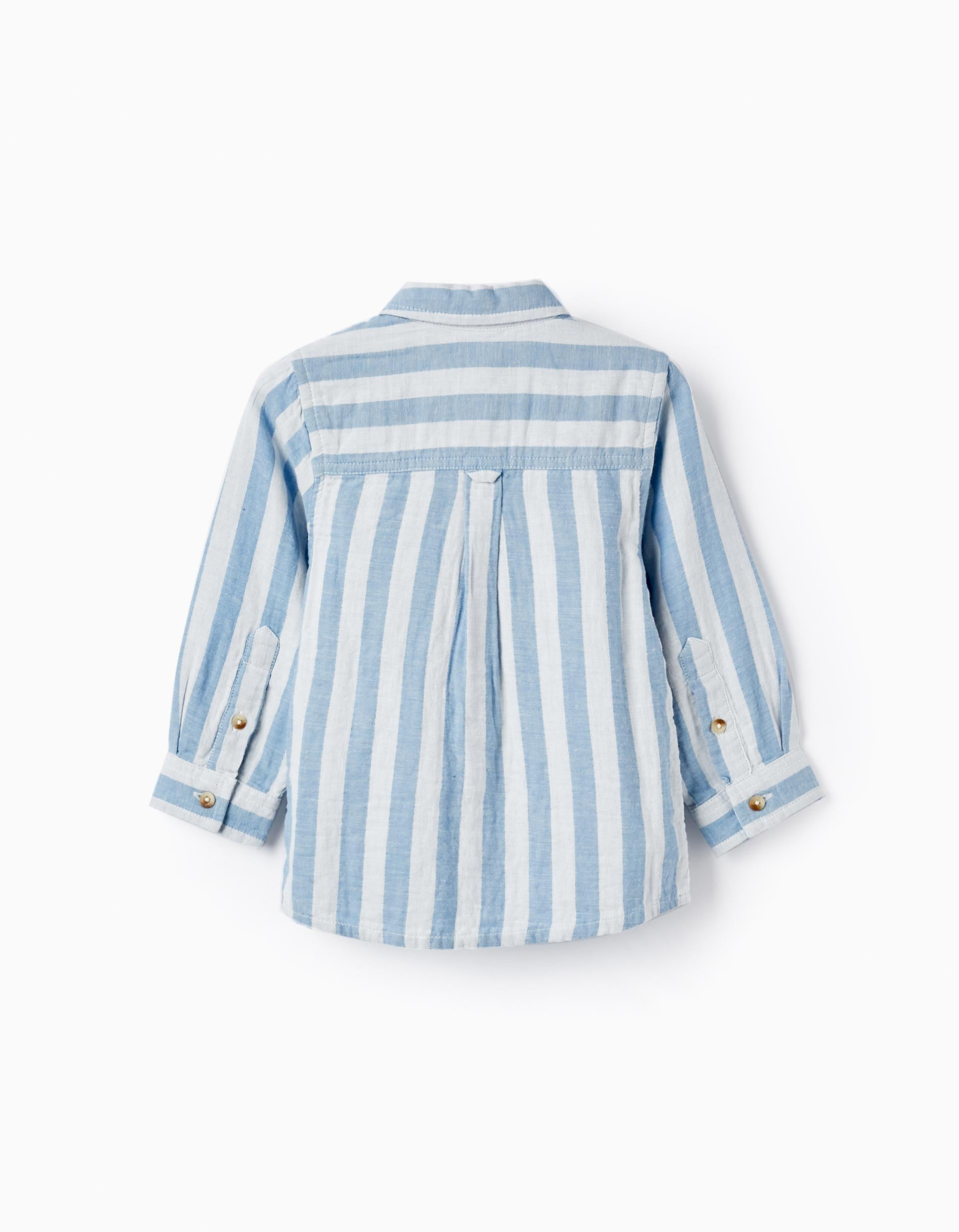 Striped Cotton Shirt for Baby Boys, Blue